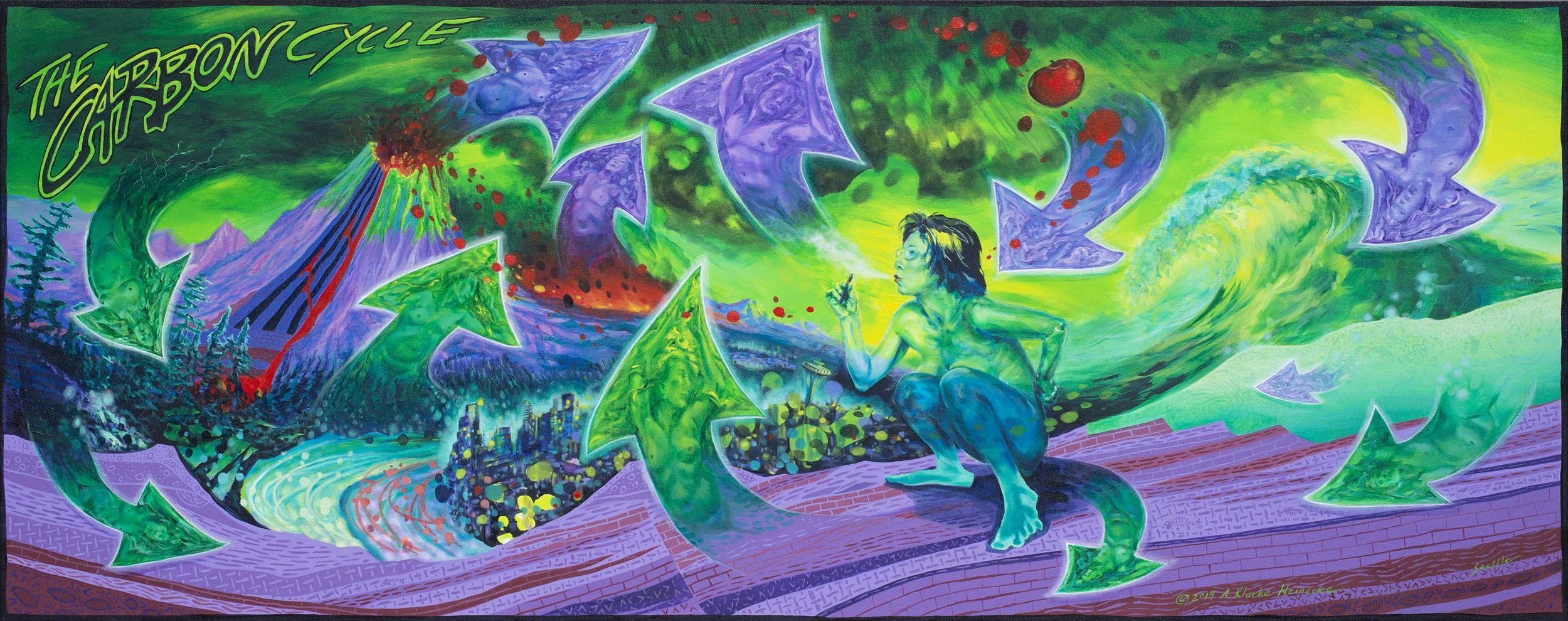 "The Carbon Cycle," Acrylic on canvas, ©2020 A. Klarke Heinecke