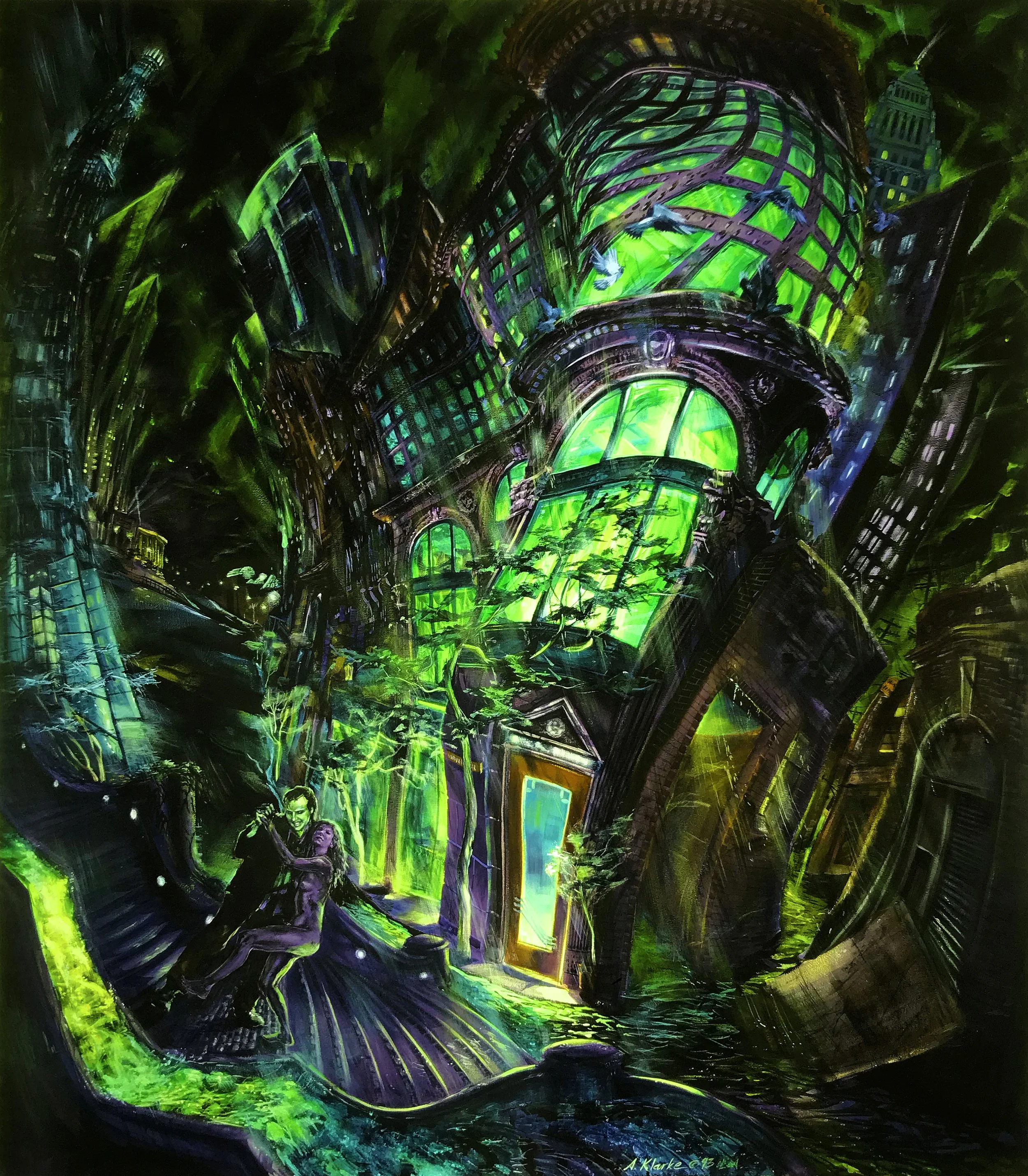 "Rain," Acrylic on canvas, ©1993 A. Klarke