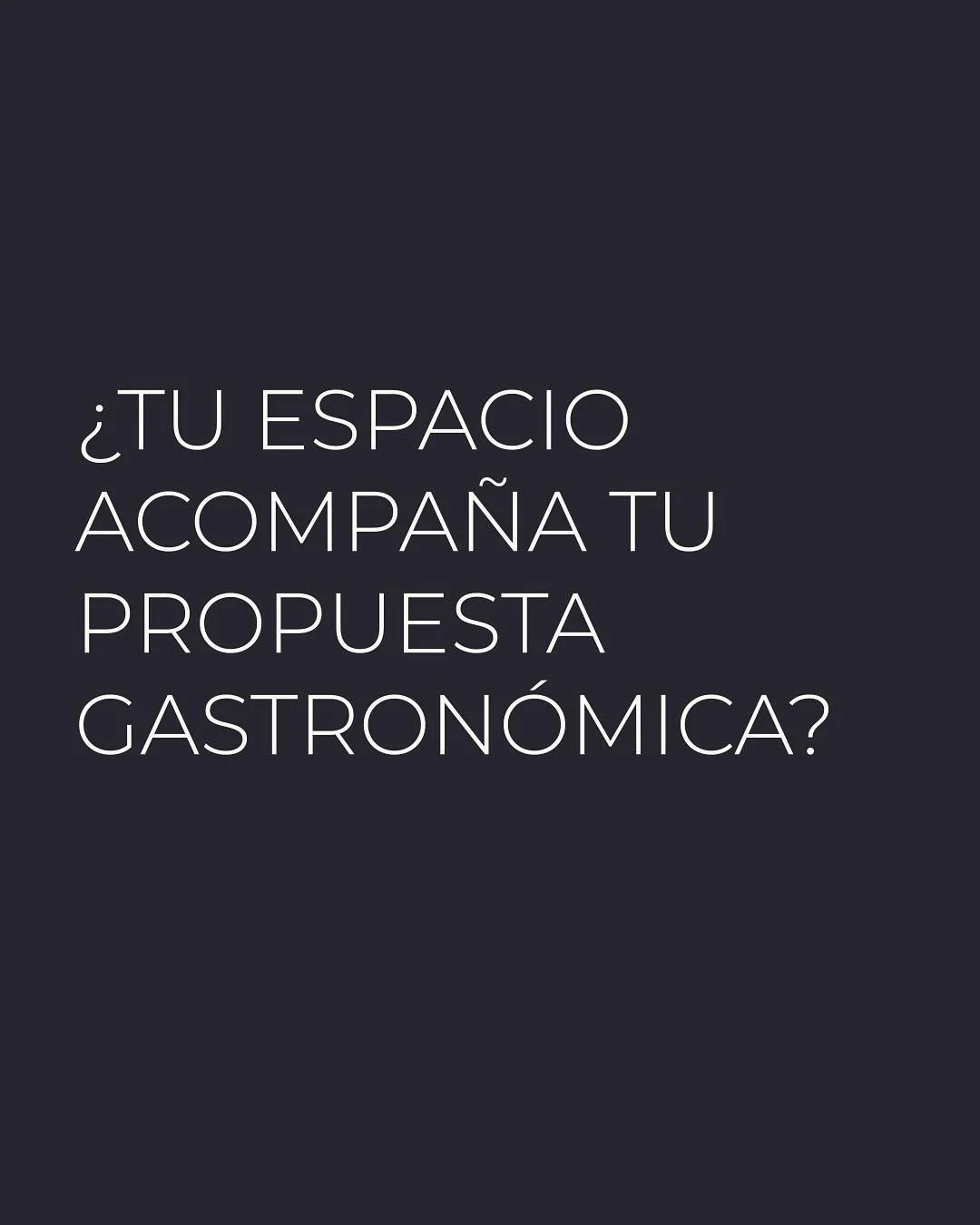 &iquest;TU ESPACIO ACOMPA&Ntilde;A TU PROPUESTA GASTRONOMICA?
Lo que antes funcionaba, hoy puede estar frenando tu negocio: dise&ntilde;o desactualizado, clientes que no viven la mejor experiencia y un espacio que no refleja lo que ofrec&eacute;s.

H