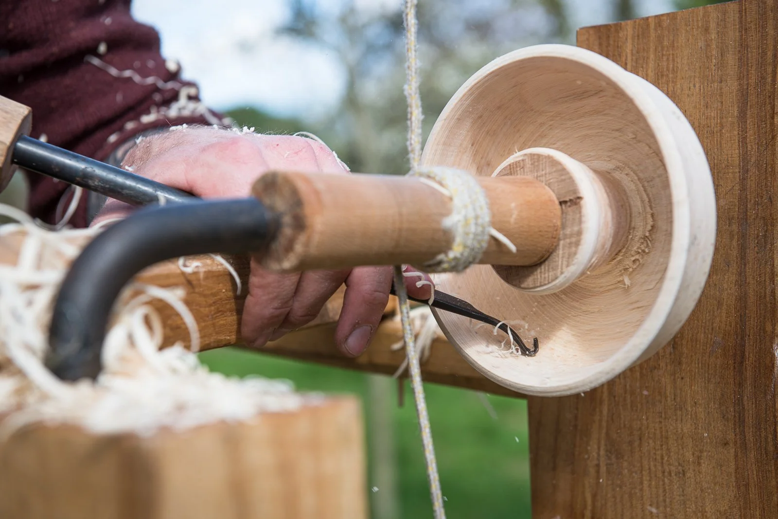 Workshop houten aperokommetje draaien