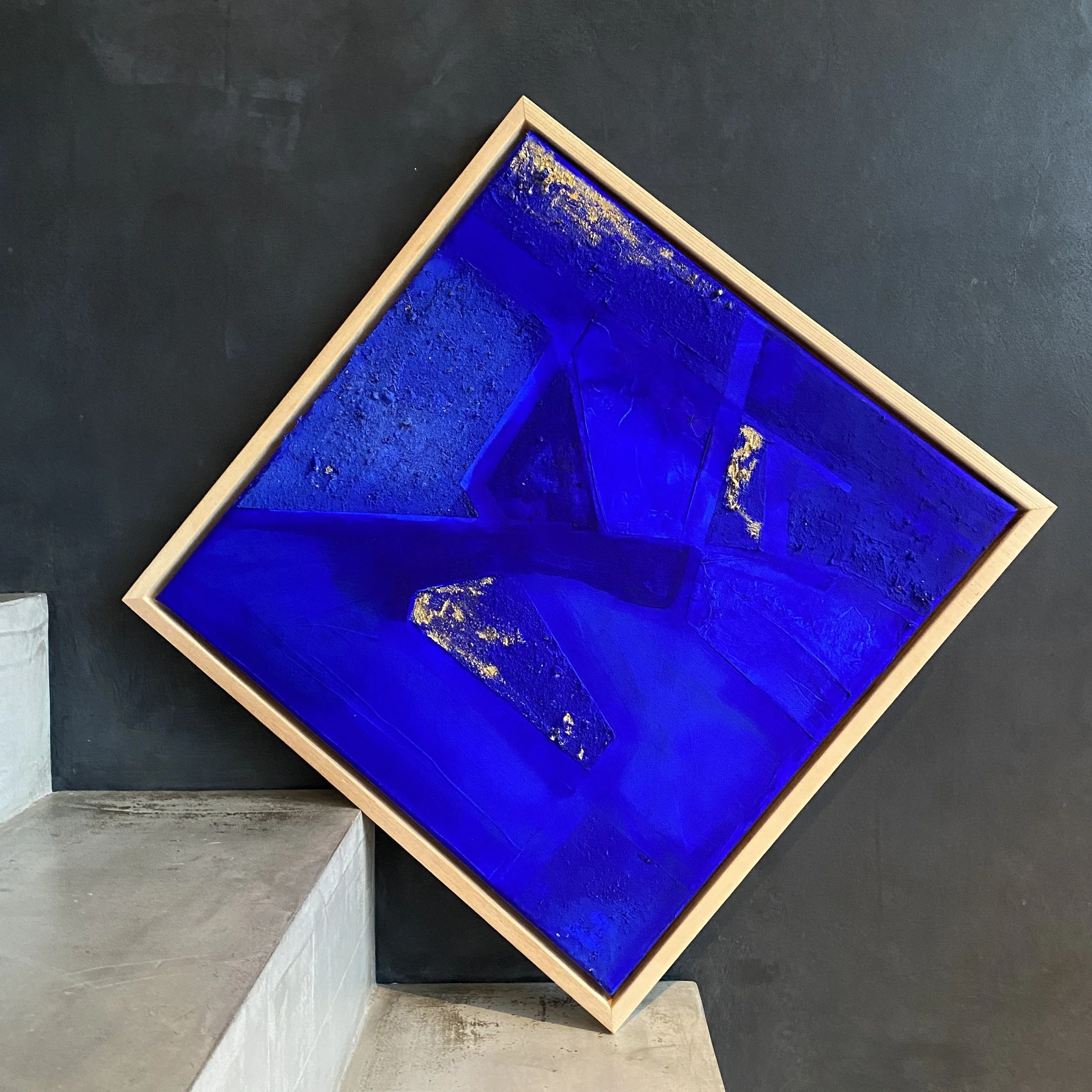 MatièreS Nature, techniques mixtes et huile sur toile, caisse américaine 54X54