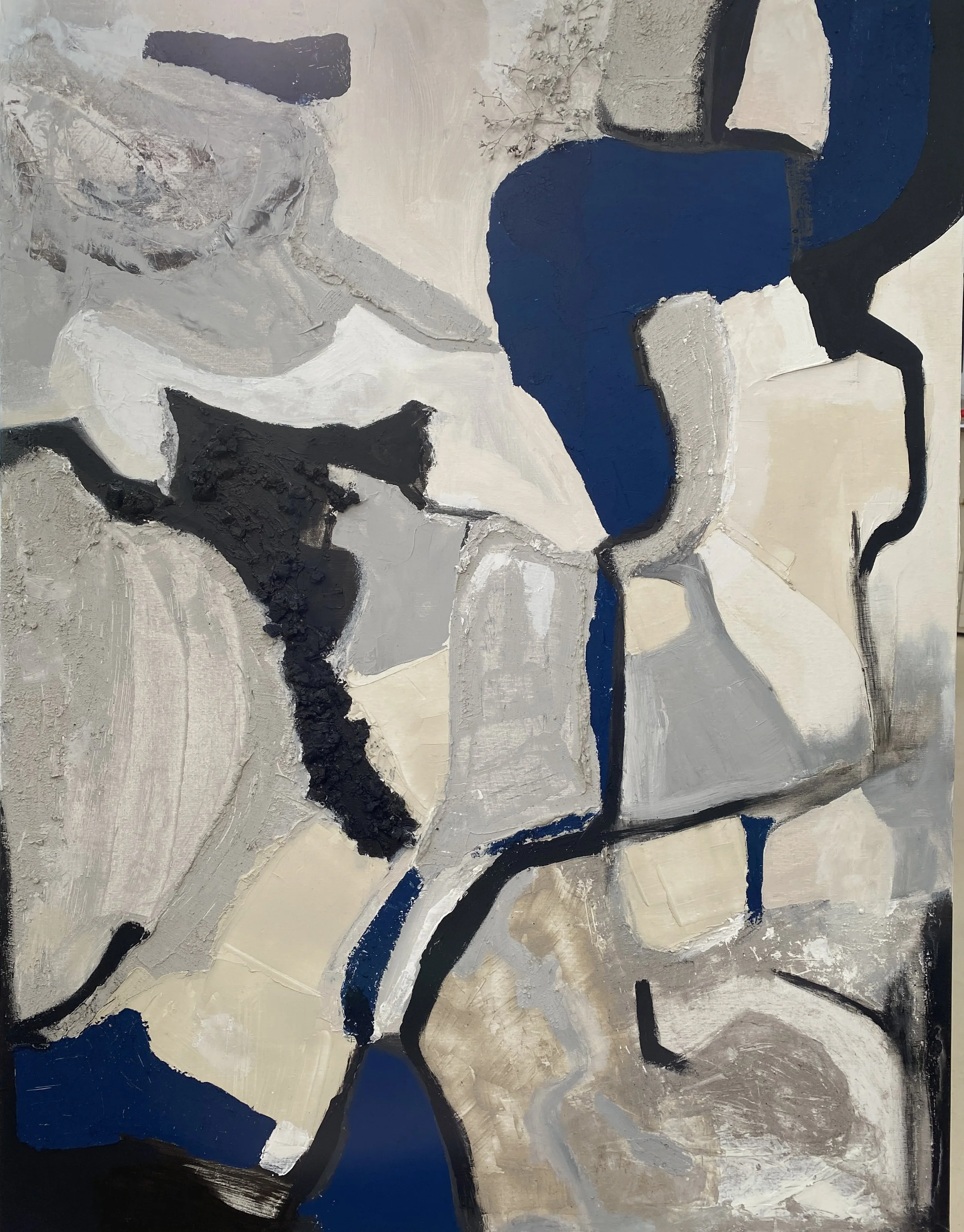 MatièreS, techniques mixtes, matières naturelles et/ou organiques, huile sur toile, 89X116