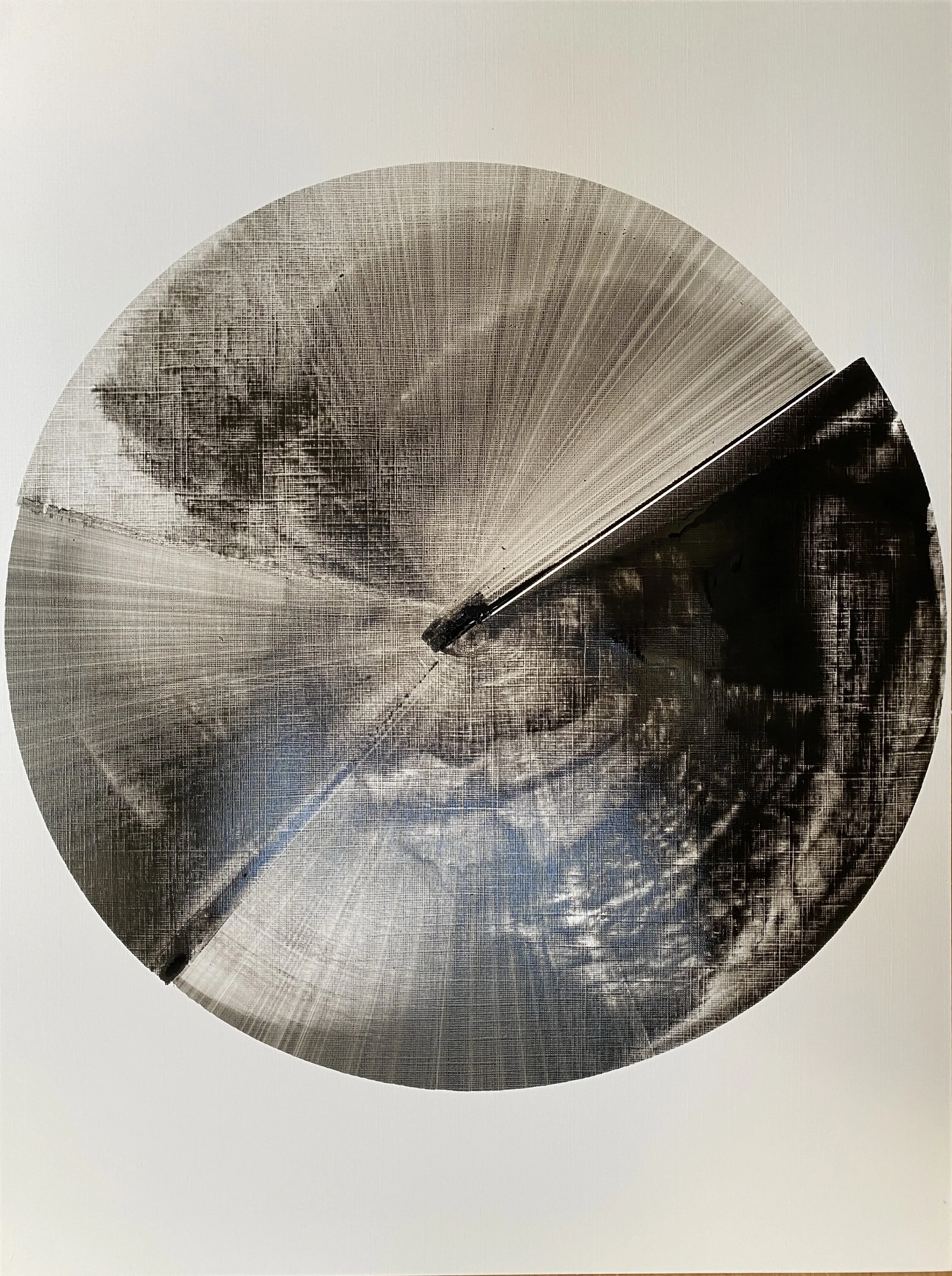 Tourbillons et Connexions, encre sur papier toilé, 30X40