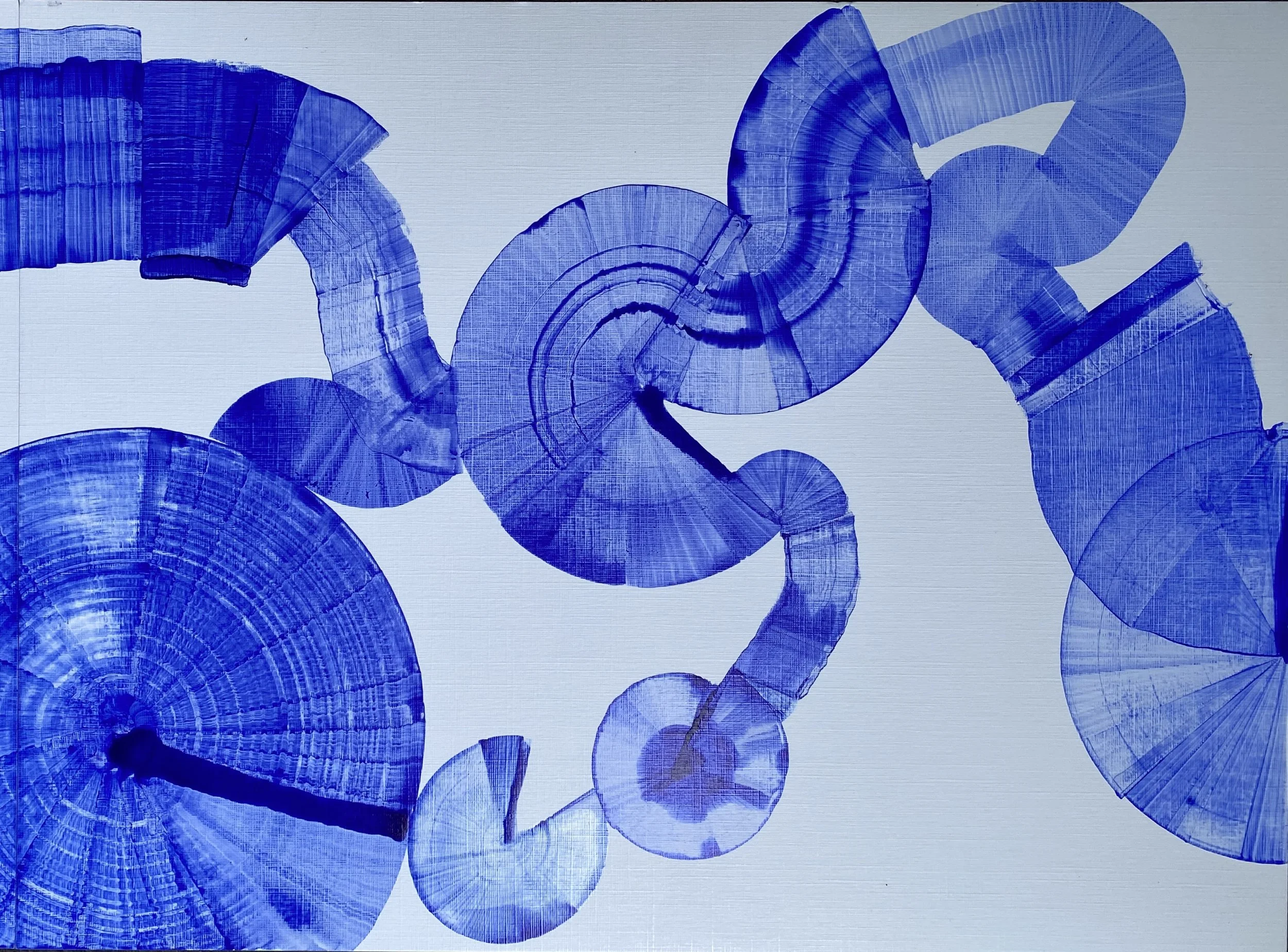 Tourbillons et Connexions, encre sur papier toilé, 30X40