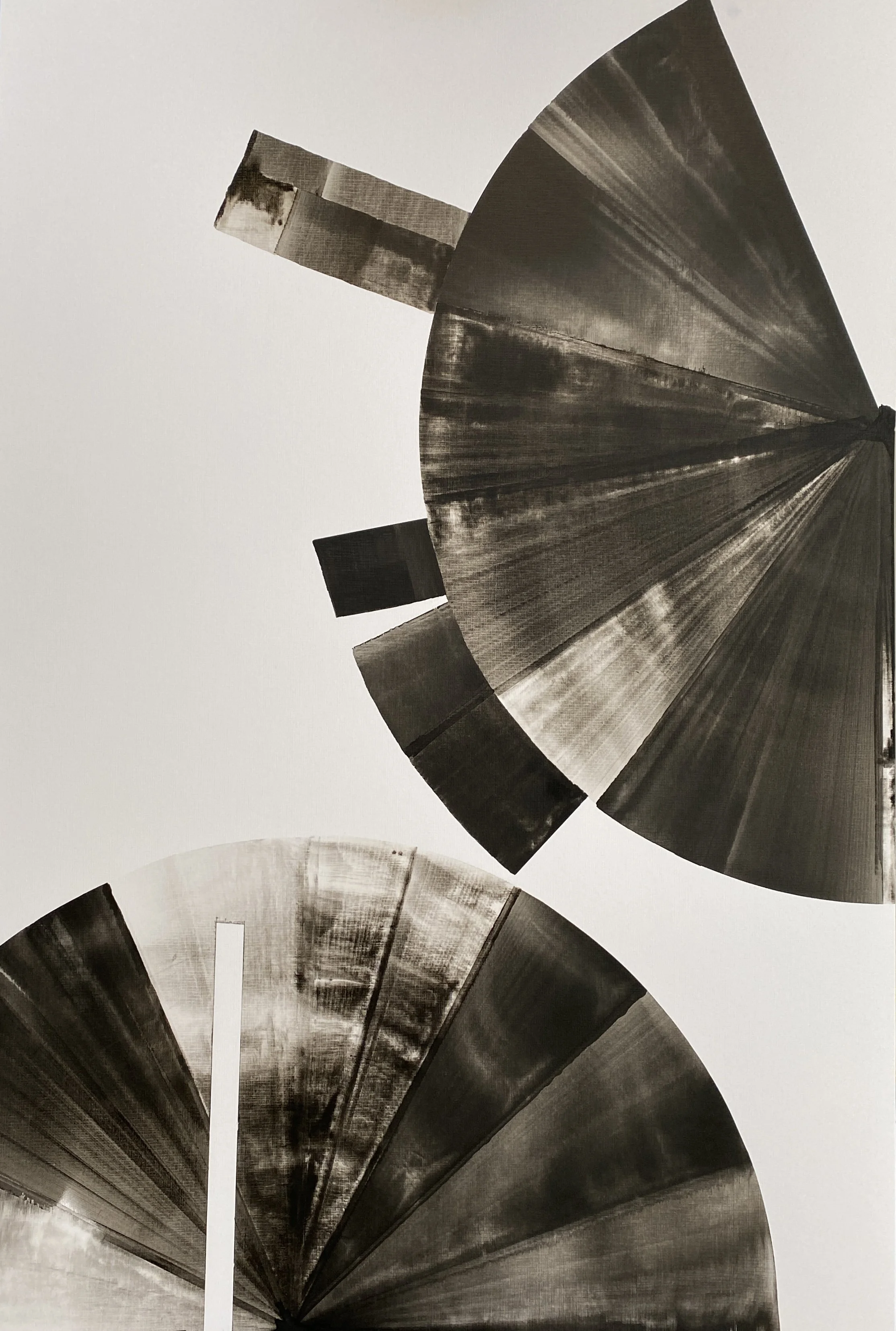 Tourbillons et Connexions, encre sur carton toilé, 72X102