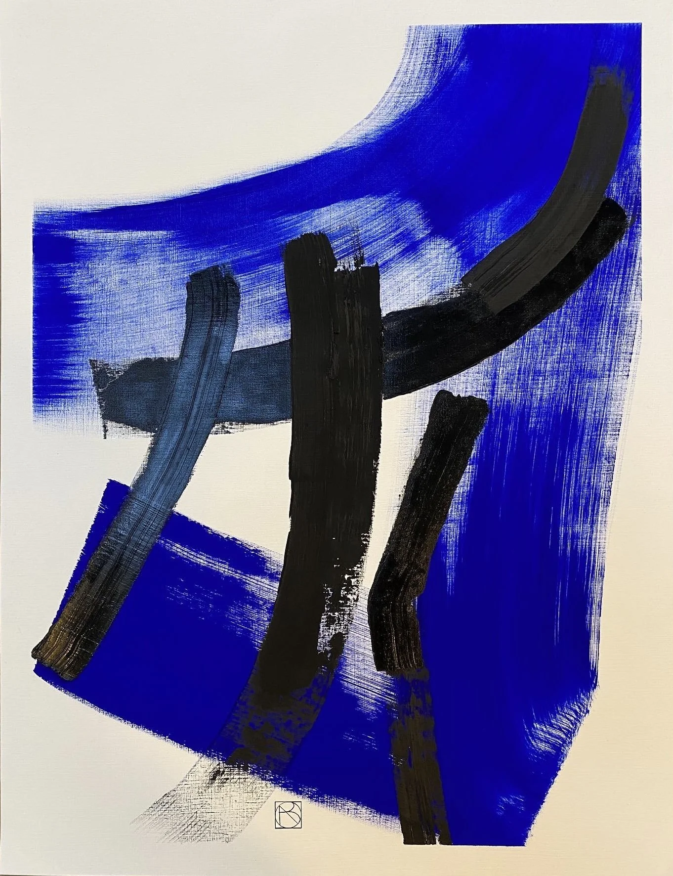 Lumières Noires bleu outremer, Réalisée en 2023, cette œuvre est unique.
Monogrammé (en bas) puis signé, daté et titré 'Nadia Barbotin Lumières Noires 2023
Peinture à l'huile sur papier
61 x 81 cm