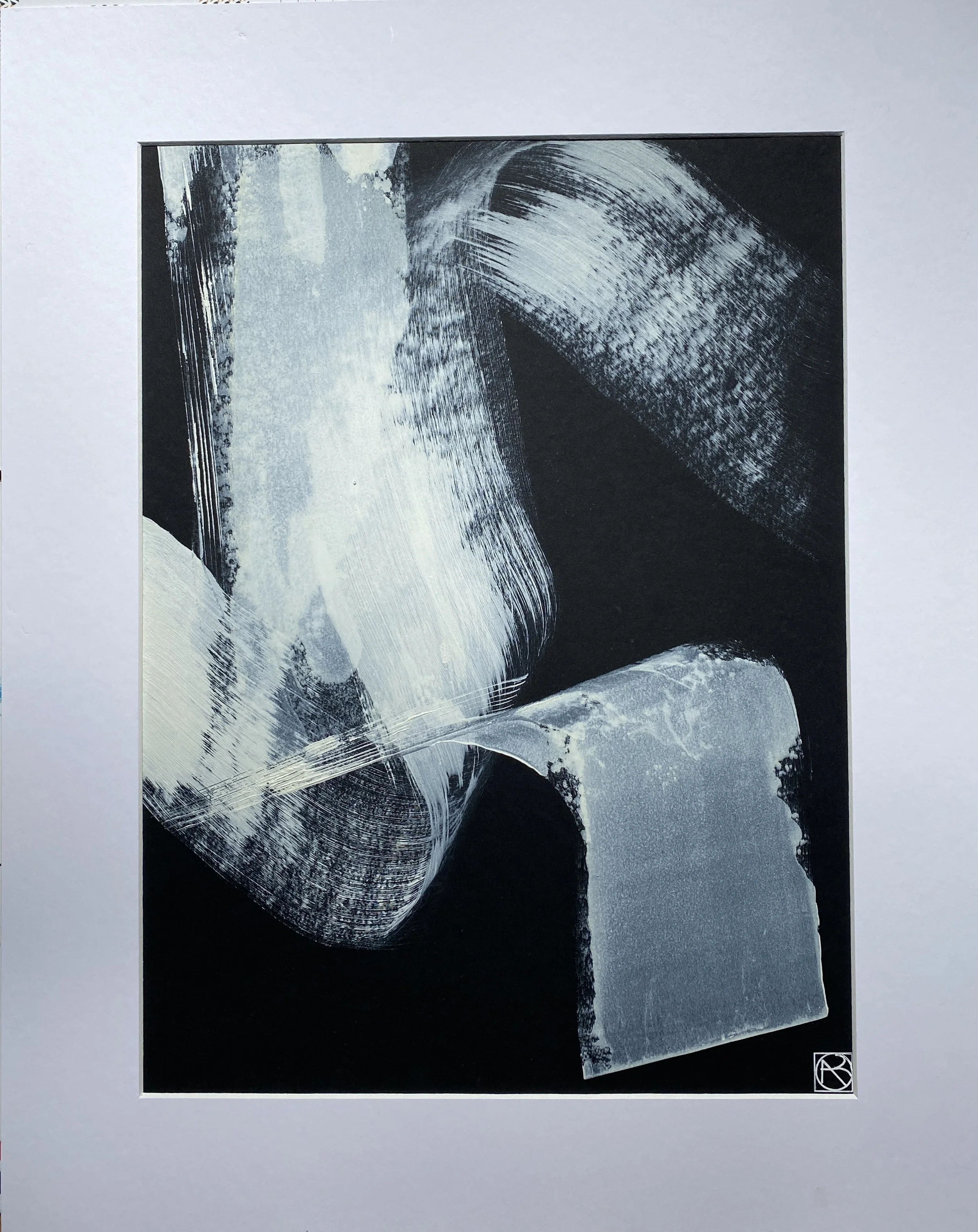 Huile sur papier noir, 29,7X42