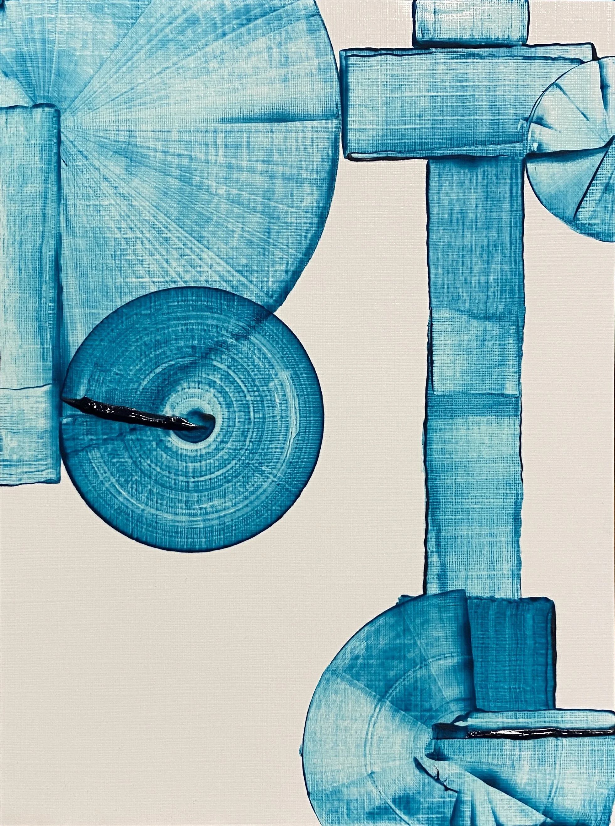 Tourbillons et Connexions, huile sur papier toilé, 15X20