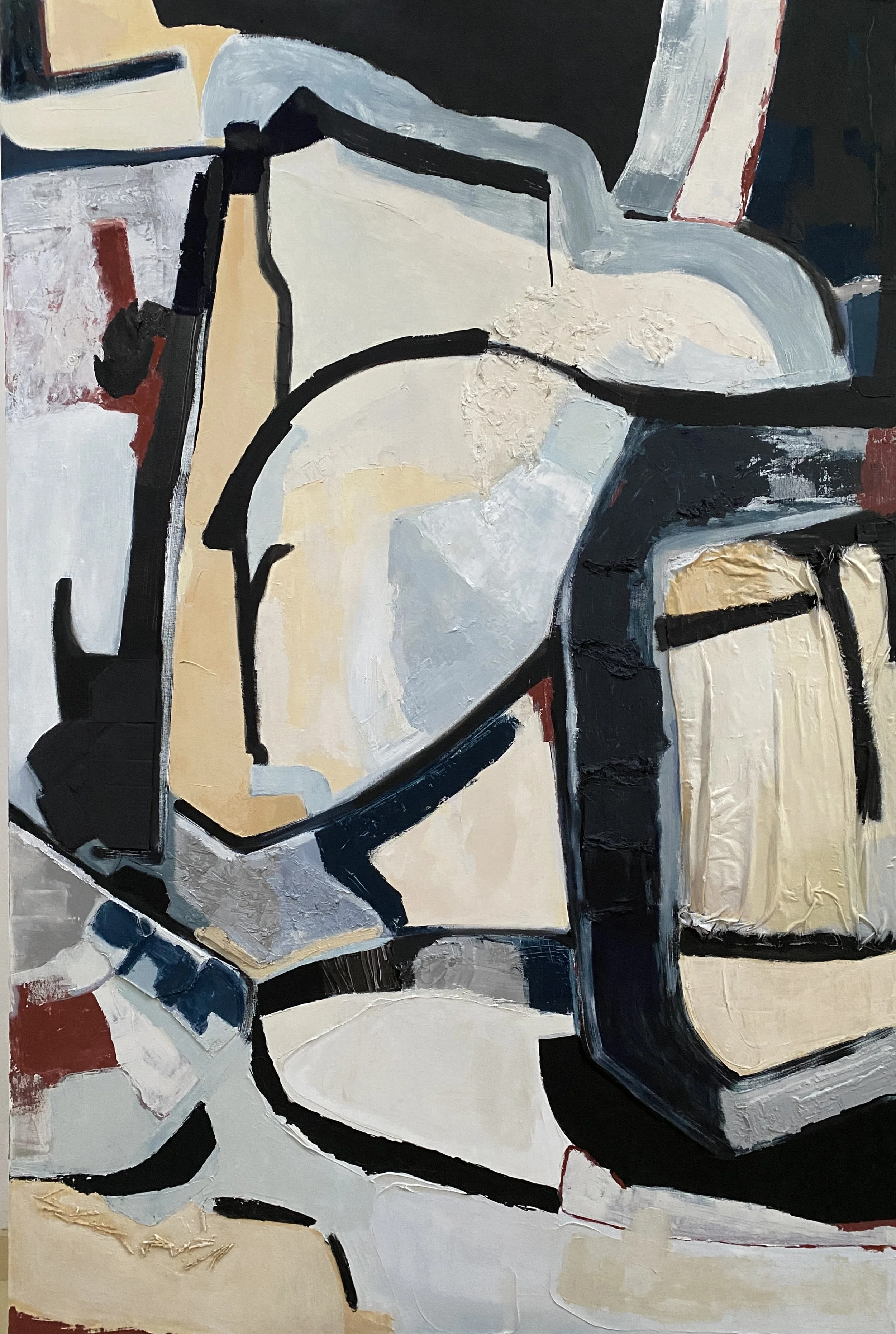 MatièreS, techniques mixtes, matières naturelles et/ou organiques, huile sur toile, 130X195