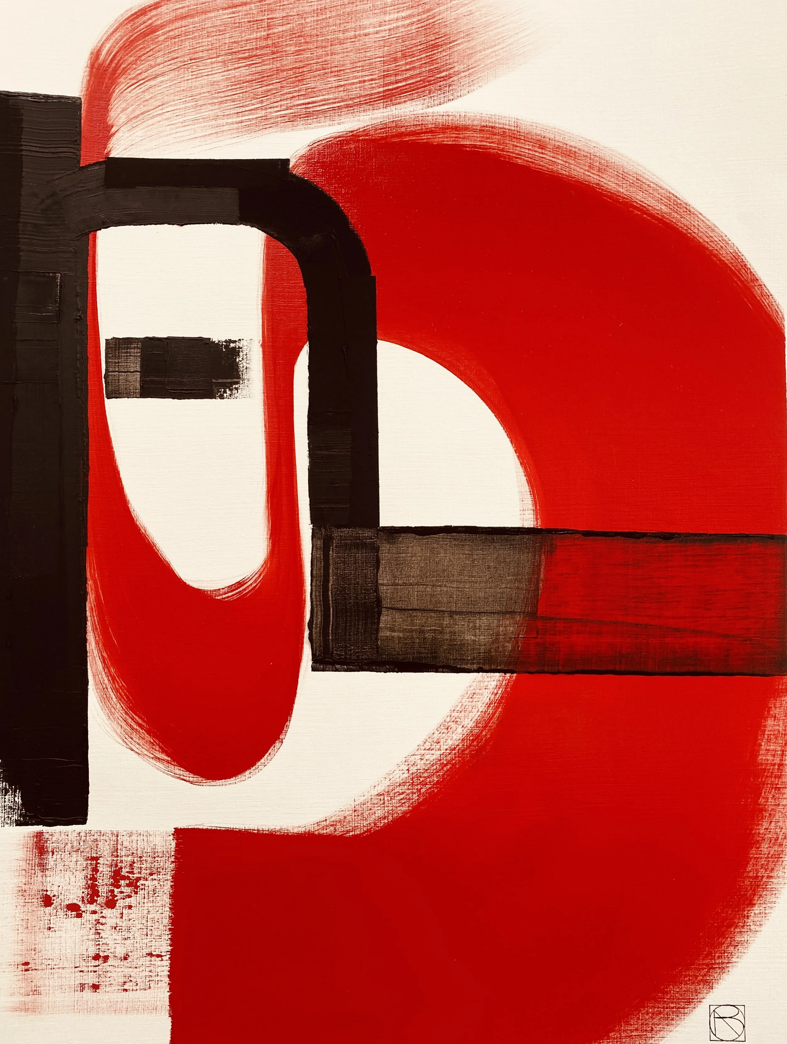 Lumières Noires rouge, Réalisée en 2023, cette œuvre est unique.
Monogrammé (en bas) puis signé, daté et titré 'Nadia Barbotin Lumières Noires 2023
Peinture à l'huile sur papier
52 x 67 cm