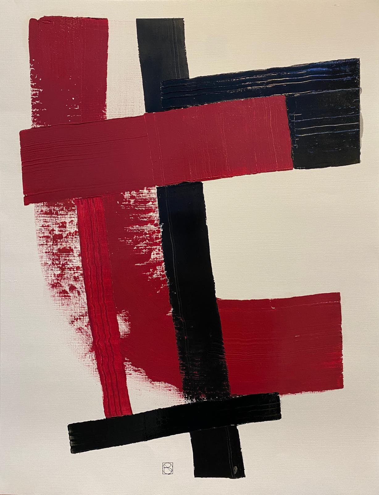 Lumières Noires rouge bordeaux, Réalisée en 2023, cette œuvre est unique.
Monogrammé (en bas) puis signé, daté et titré 'Nadia Barbotin Lumières Noires 2023
Peinture à l'huile sur papier
50 x 65 cm