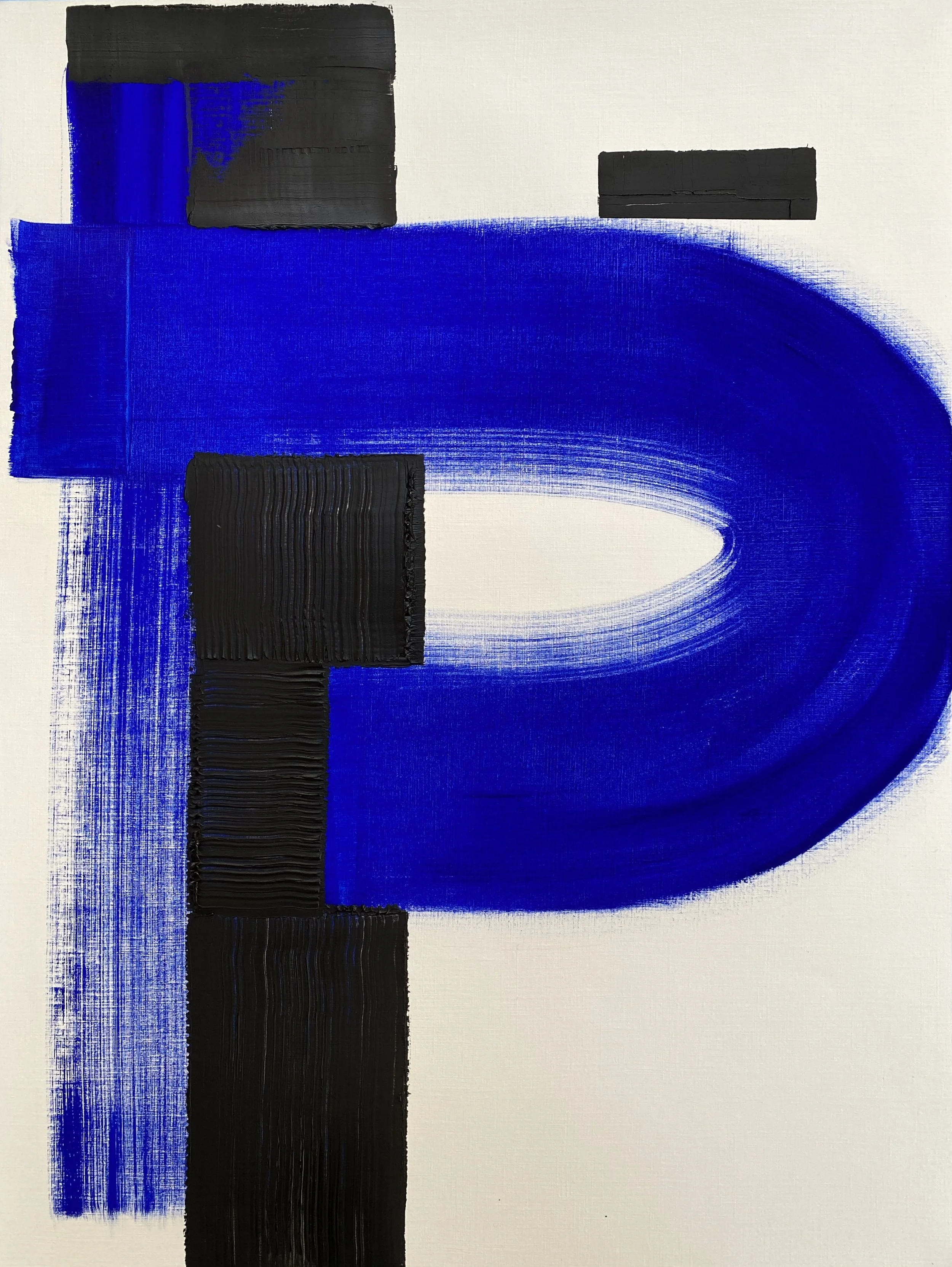 Lumières Noires bleu outremer, Réalisée en 2023, cette œuvre est unique.
Monogrammé (en bas) puis signé, daté et titré 'Nadia Barbotin Lumières Noires 2023
Peinture à l'huile sur papier
50 x 65 cm