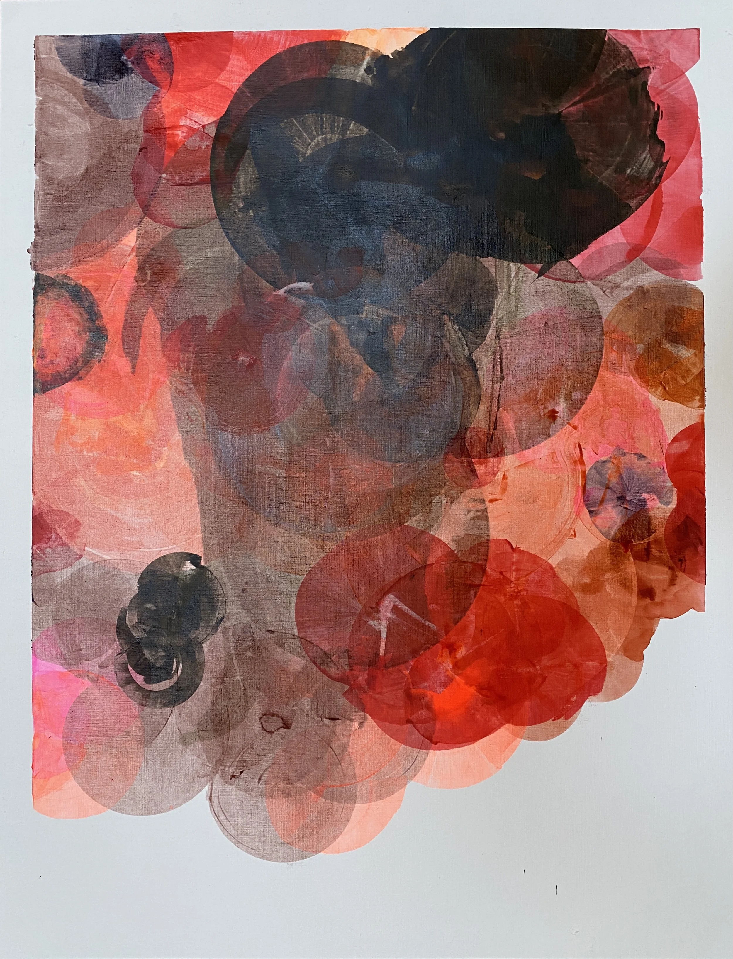 Tourbillons et Connexions, encre sur papier toilé, 50X65