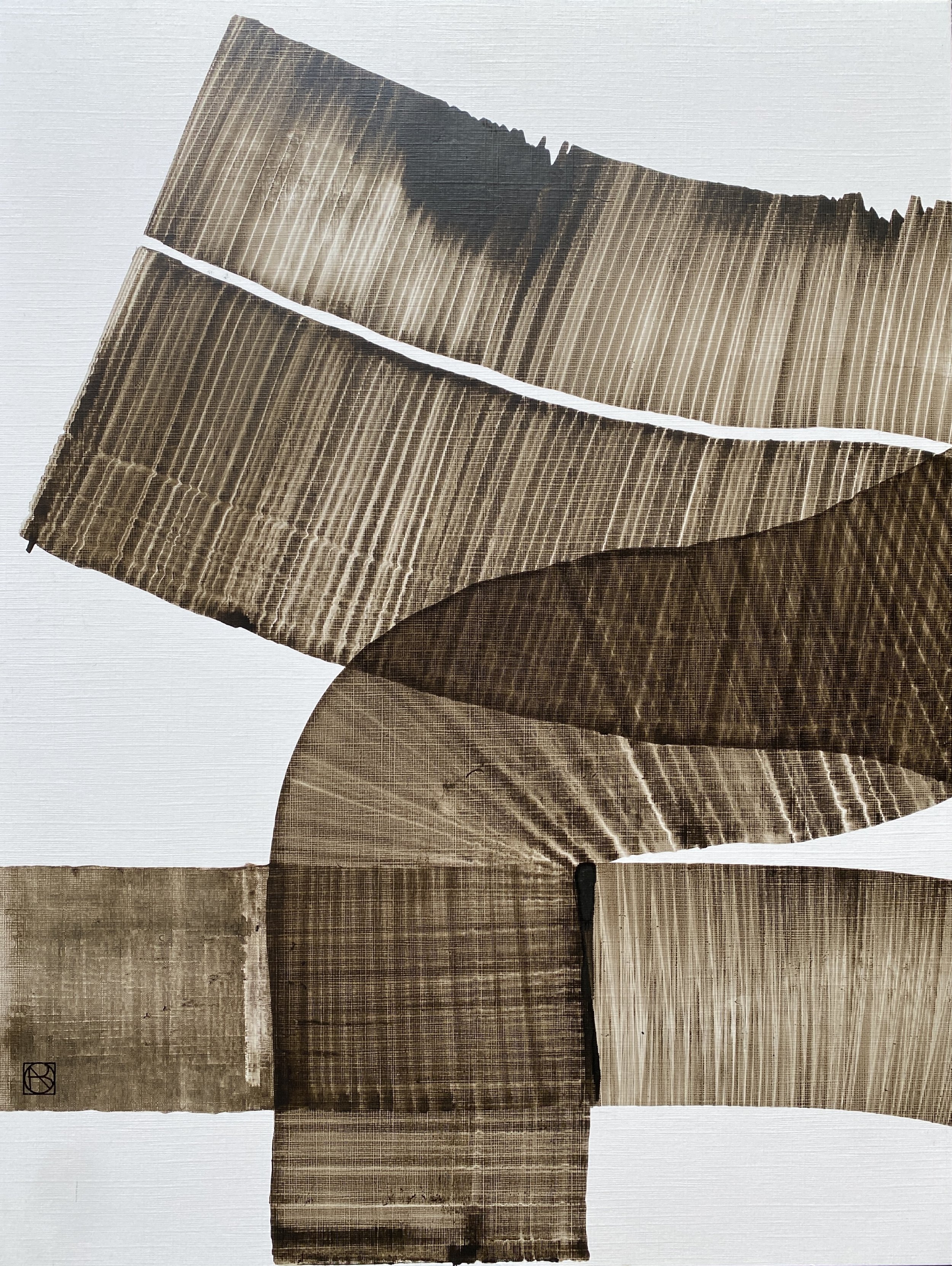 Tourbillons et Connexions, encre sur papier toilé, 30X40