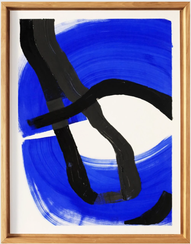 Lumières Noires bleu moyen, Réalisée en 2023, cette œuvre est unique.
Monogrammé (en bas) puis signé, daté et titré 'Nadia Barbotin Lumières Noires 2023'
Peinture à l'huile sur papier
70 x 55 cm