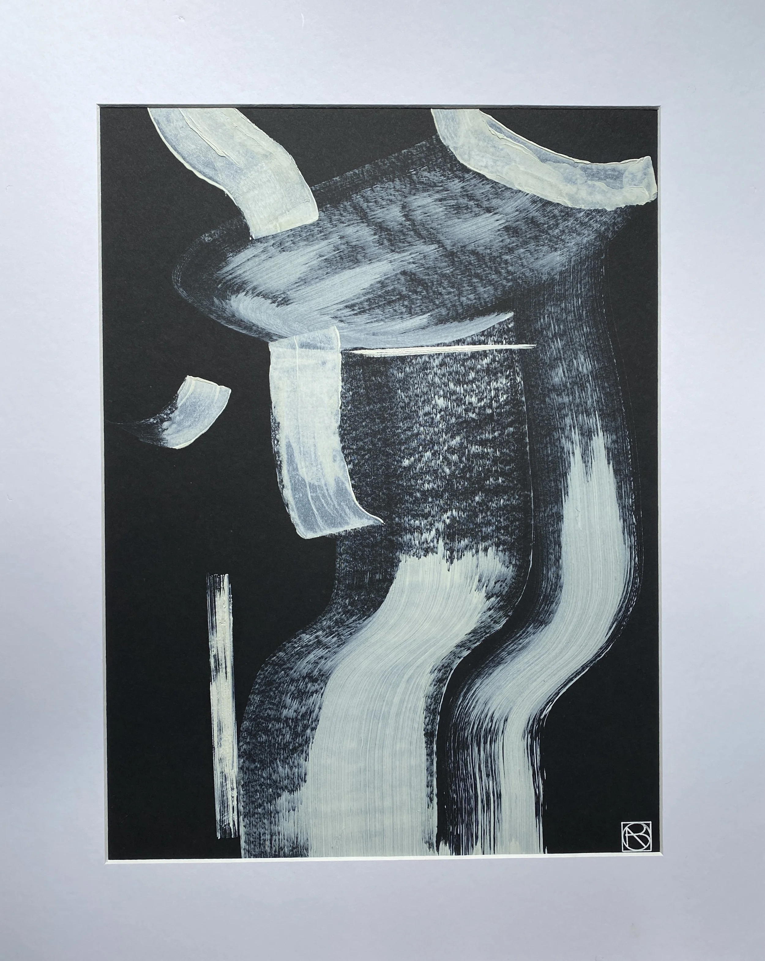 Huile sur papier noir, 29,7X42