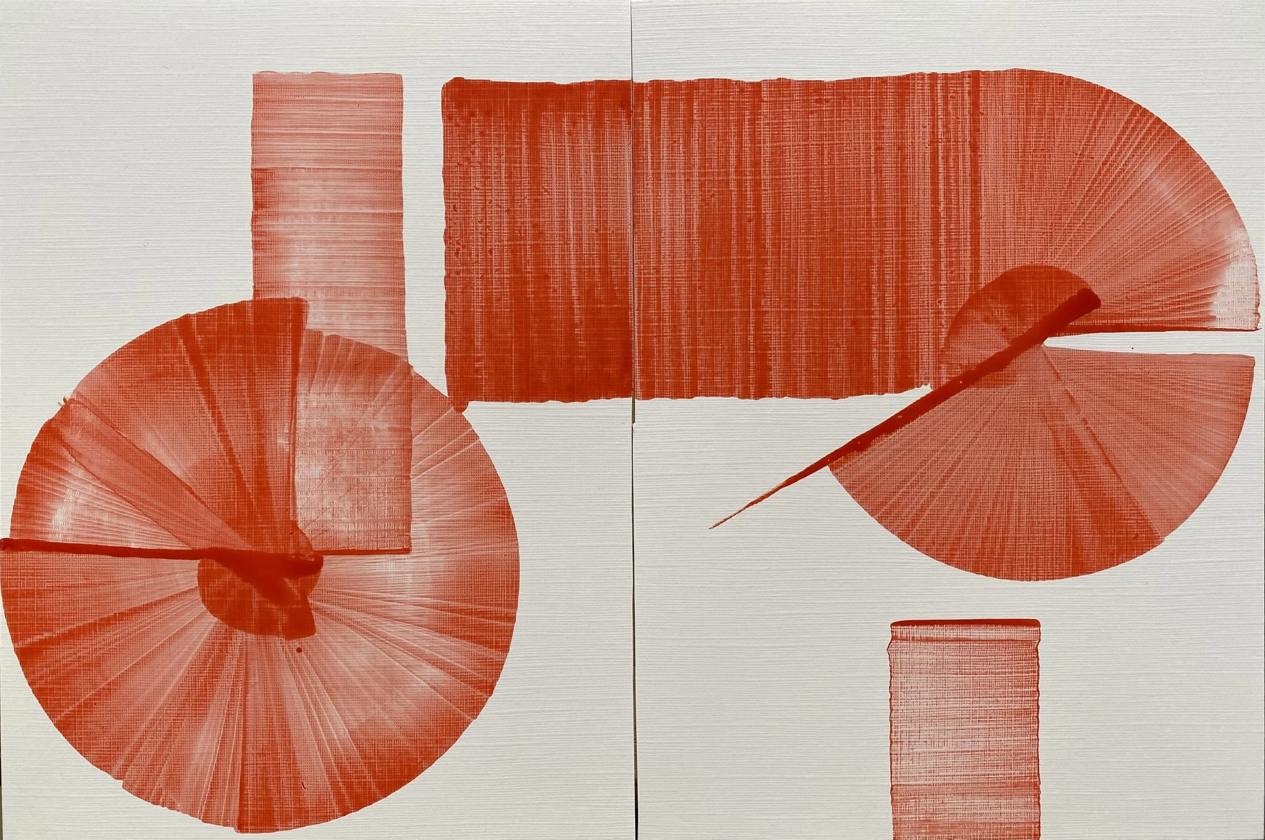 Tourbillons et Connexions, encre sur papier toilé, 30 X 20 (diptyque)