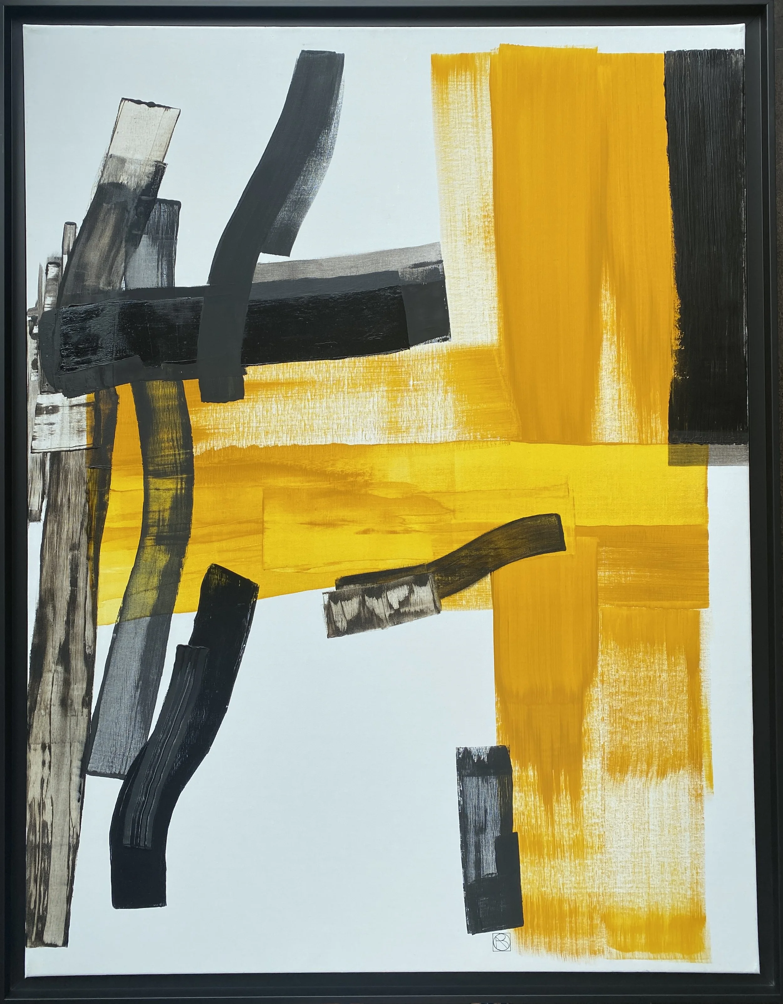 Lumières Noires Jaune , Réalisée en 2024, cette œuvre est unique.
Monogrammé à la main, (devant) puis au dos signé, daté et titré « Lumières Noires 2024 »
Peinture à l'huile sur toile en lin
96X122 cm