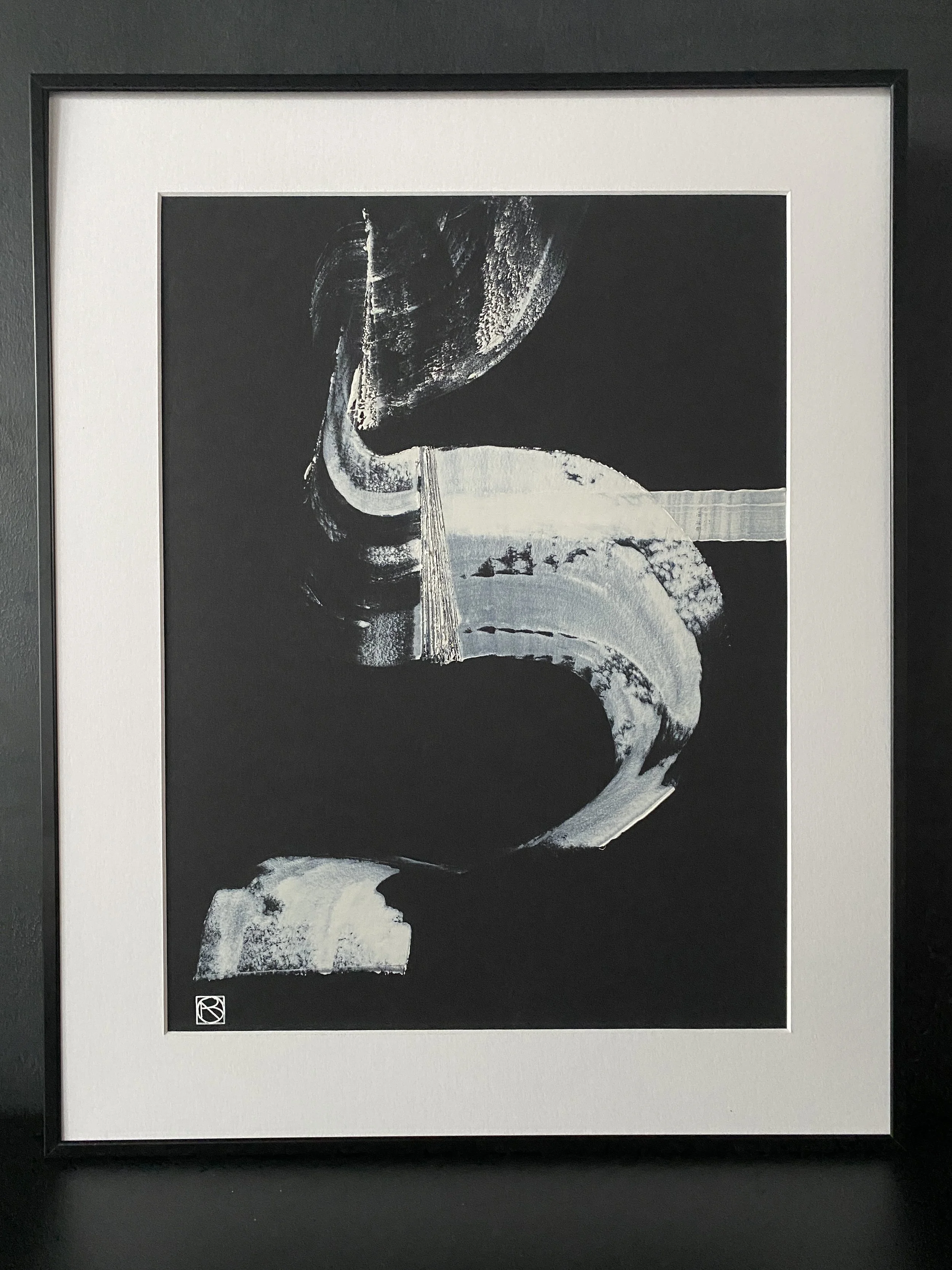 Huile sur papier noir, 29,7X42