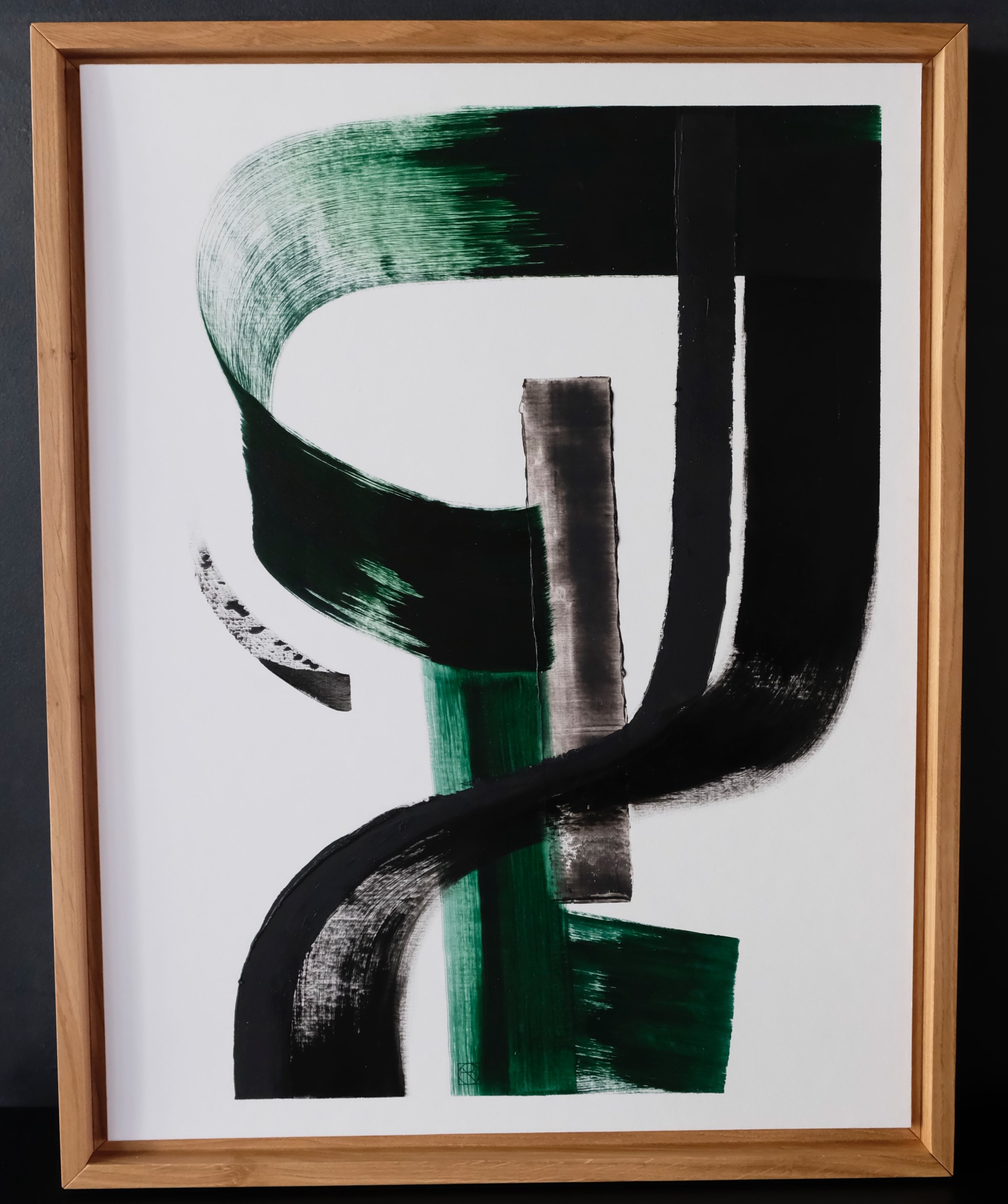 Lumières Noires vert sapin, Réalisée en 2023, cette œuvre est unique.
Monogrammé (en bas) puis signé, daté et titré 'Nadia Barbotin Lumières Noires 2023'
Peinture à l'huile sur papier
70 x 55 cm
