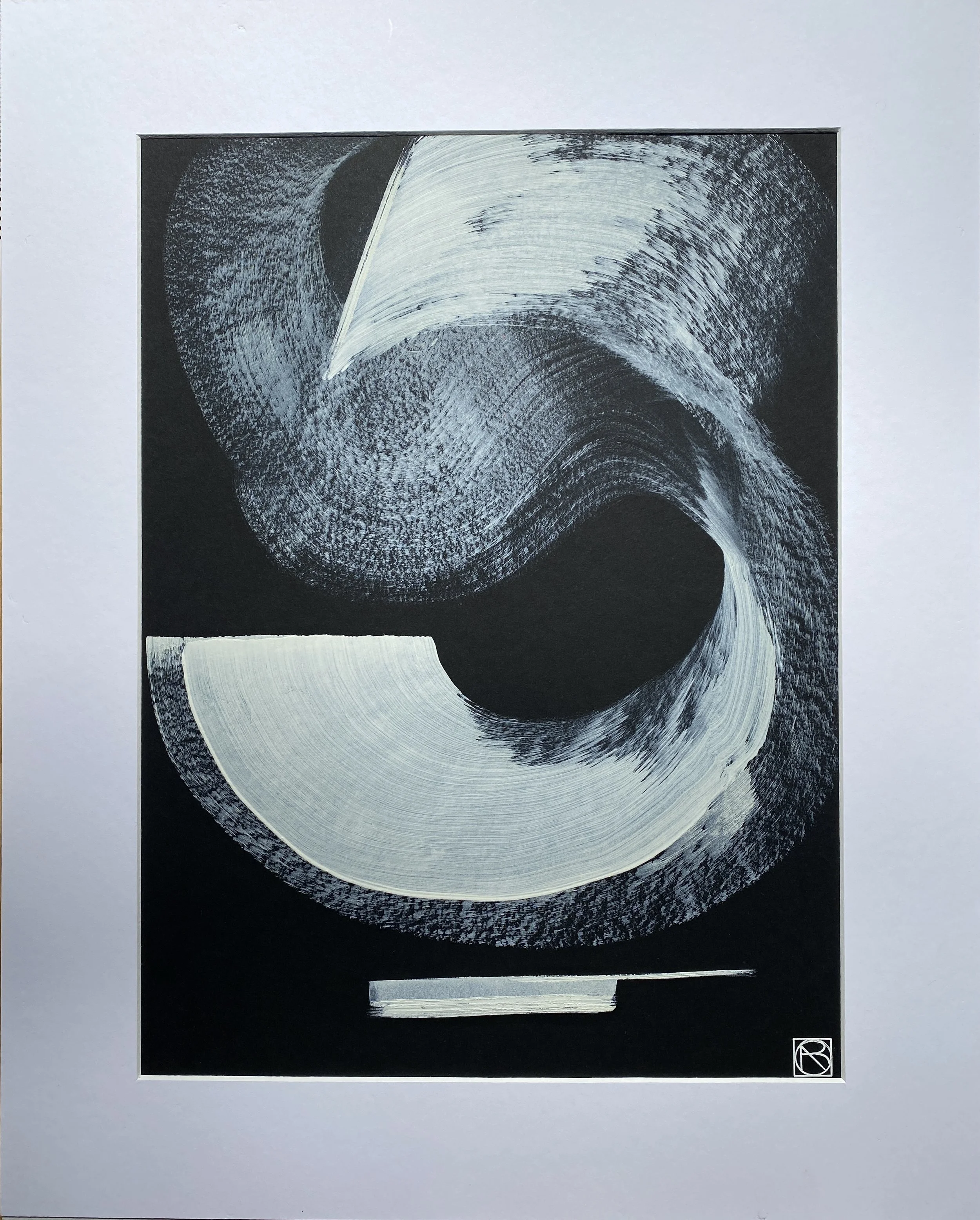 Huile sur papier noir, 29,7X42