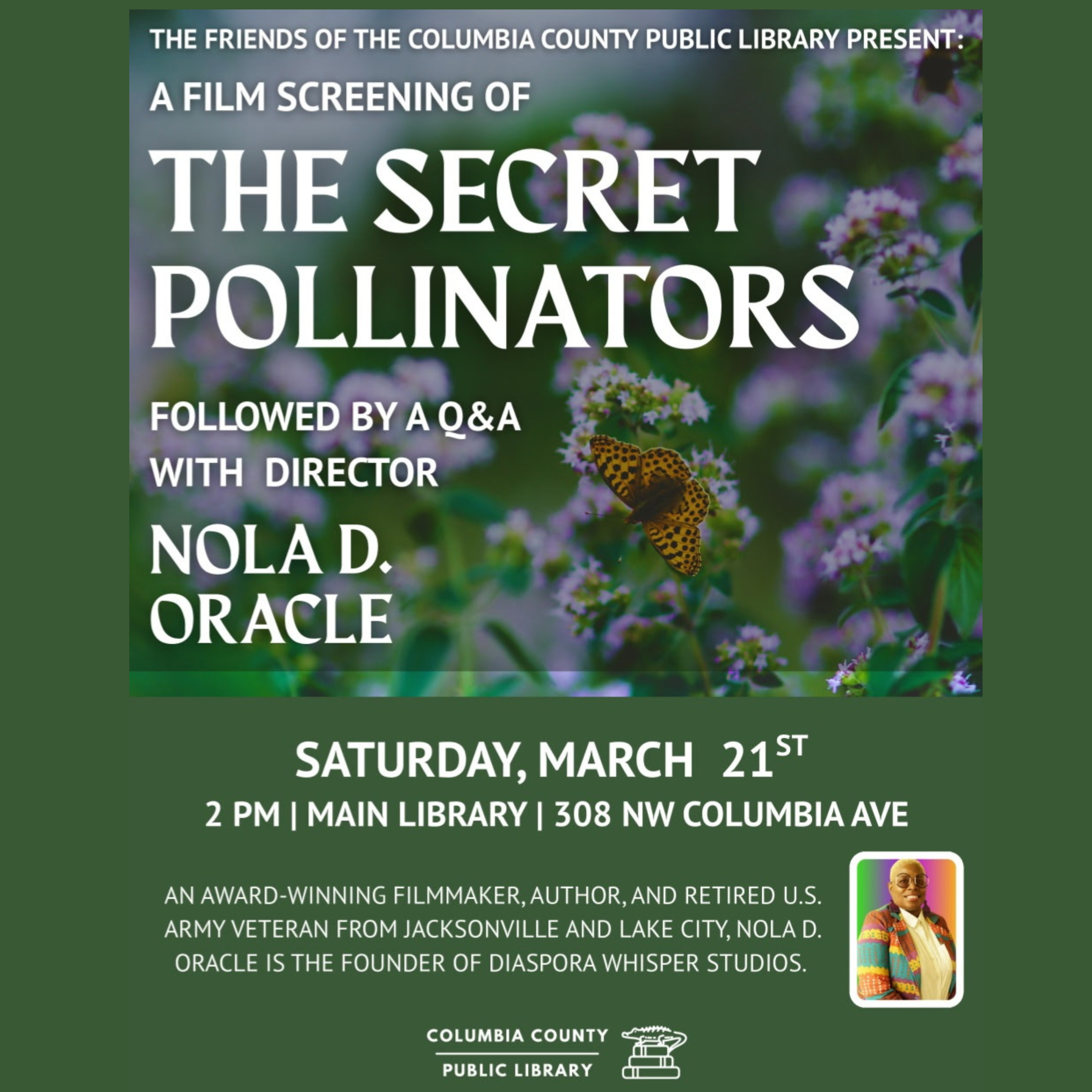March 21st, Film Screening of, "The Secret Pollinators"