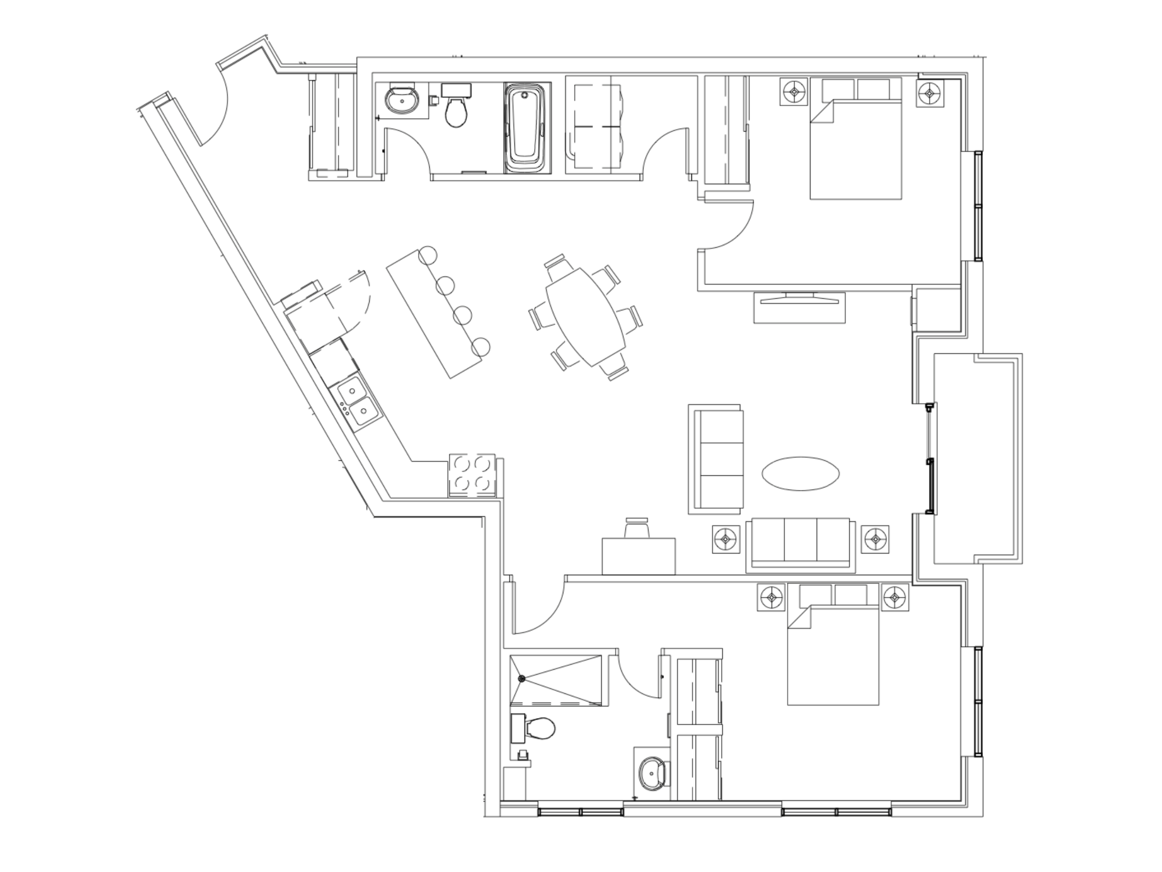2 bedroom apartment St Thomas Floorplan 1