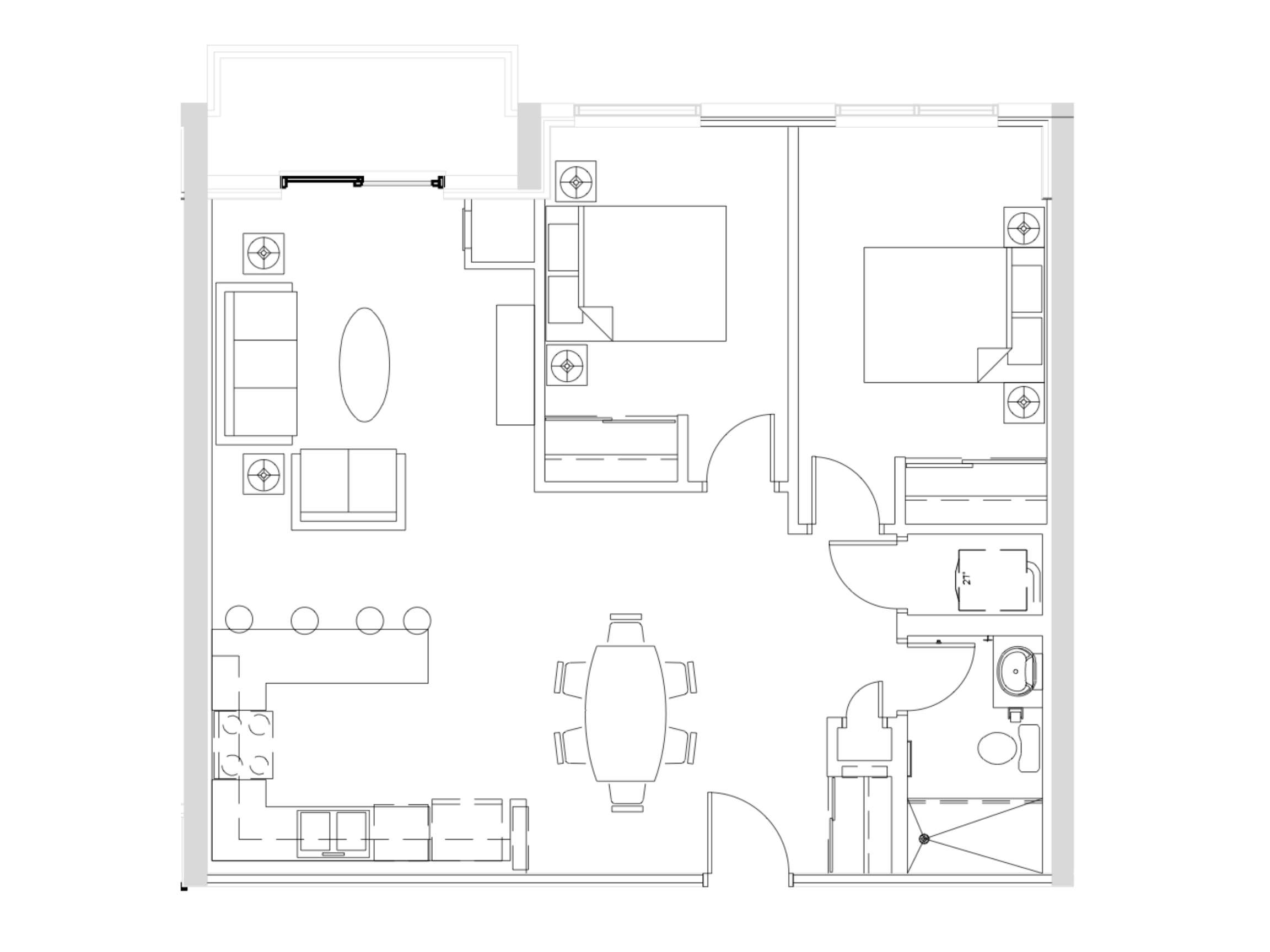 2 bedroom apartment St Thomas Floorplan 3