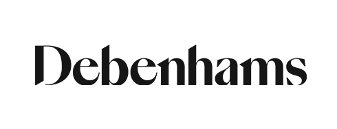Debenhams logo in black text on a white background.
