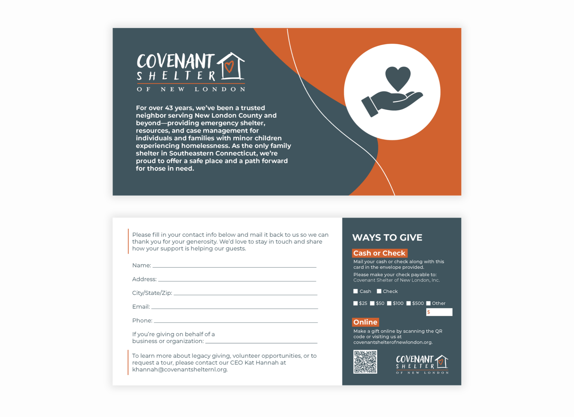 A custom mail piece for targeted fundraising efforts