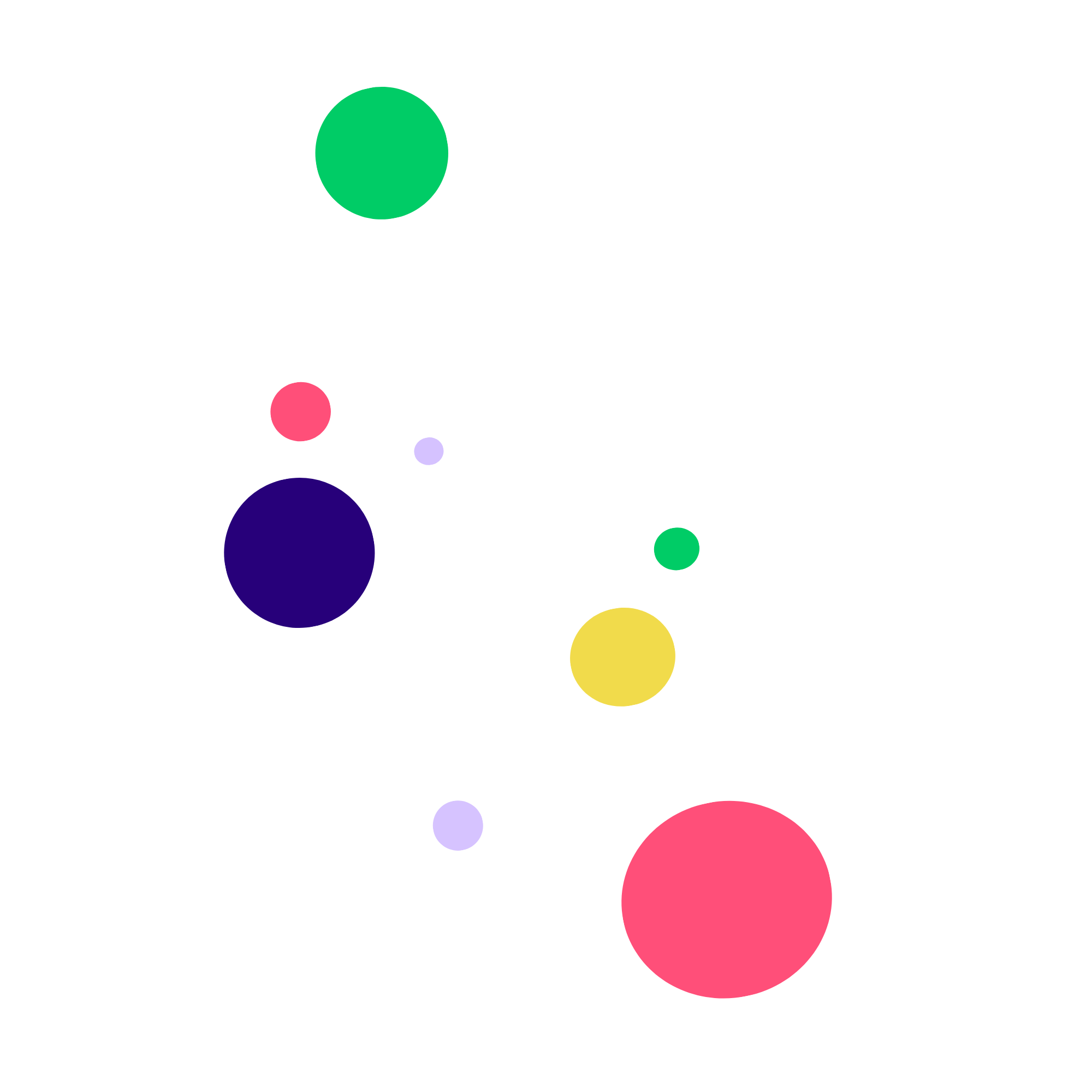 Colored bubbles of various sizes and colors, including green, pink, purple, and yellow, floating against a black background.