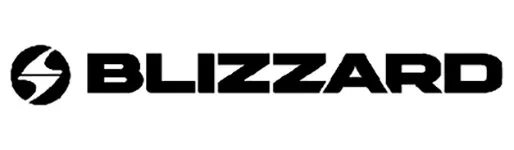 Blizzard-Logo mit schwarzem Text und Symbol