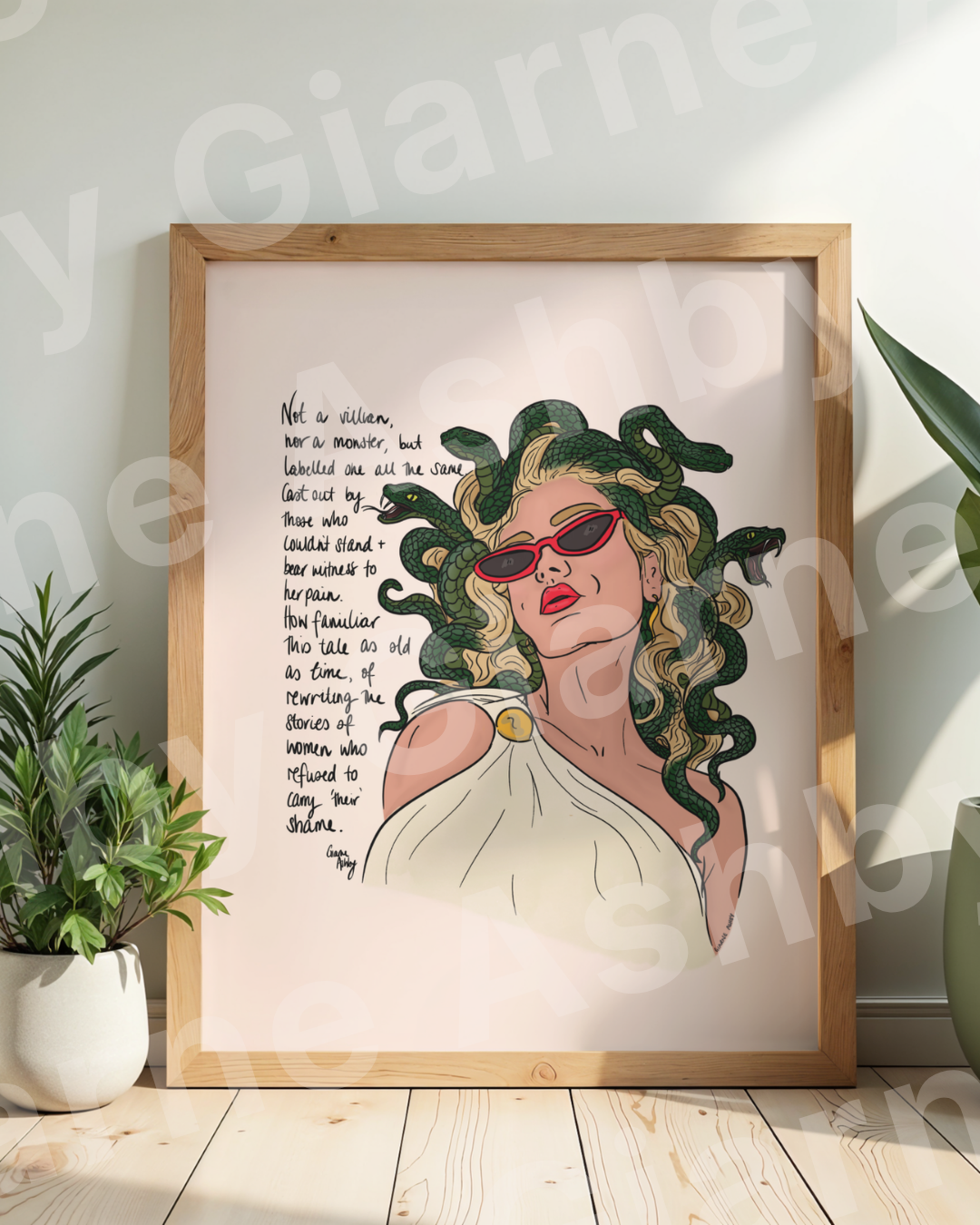 Medusa Mythic Goddess with Quote by Giarne Ashby
