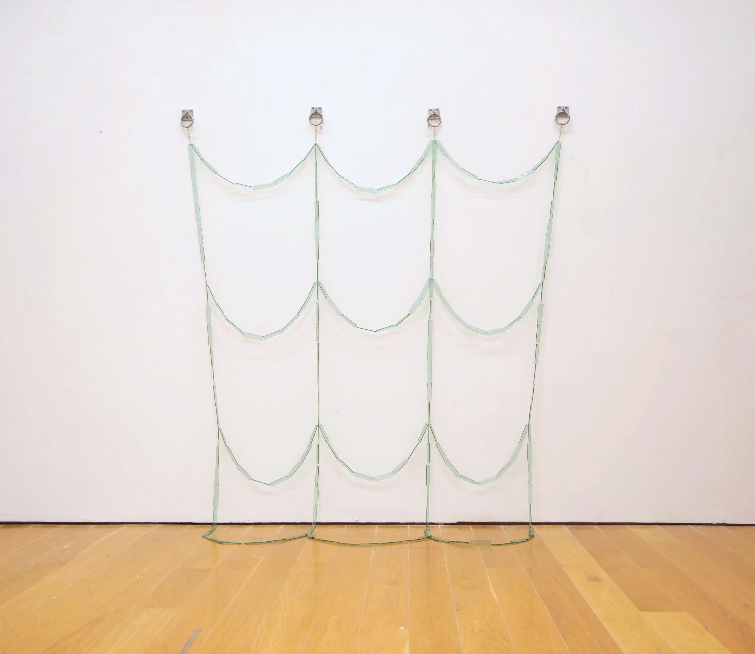 'Impractical Net, Sometimes Painful', 2026, glass, steel, Leeds 