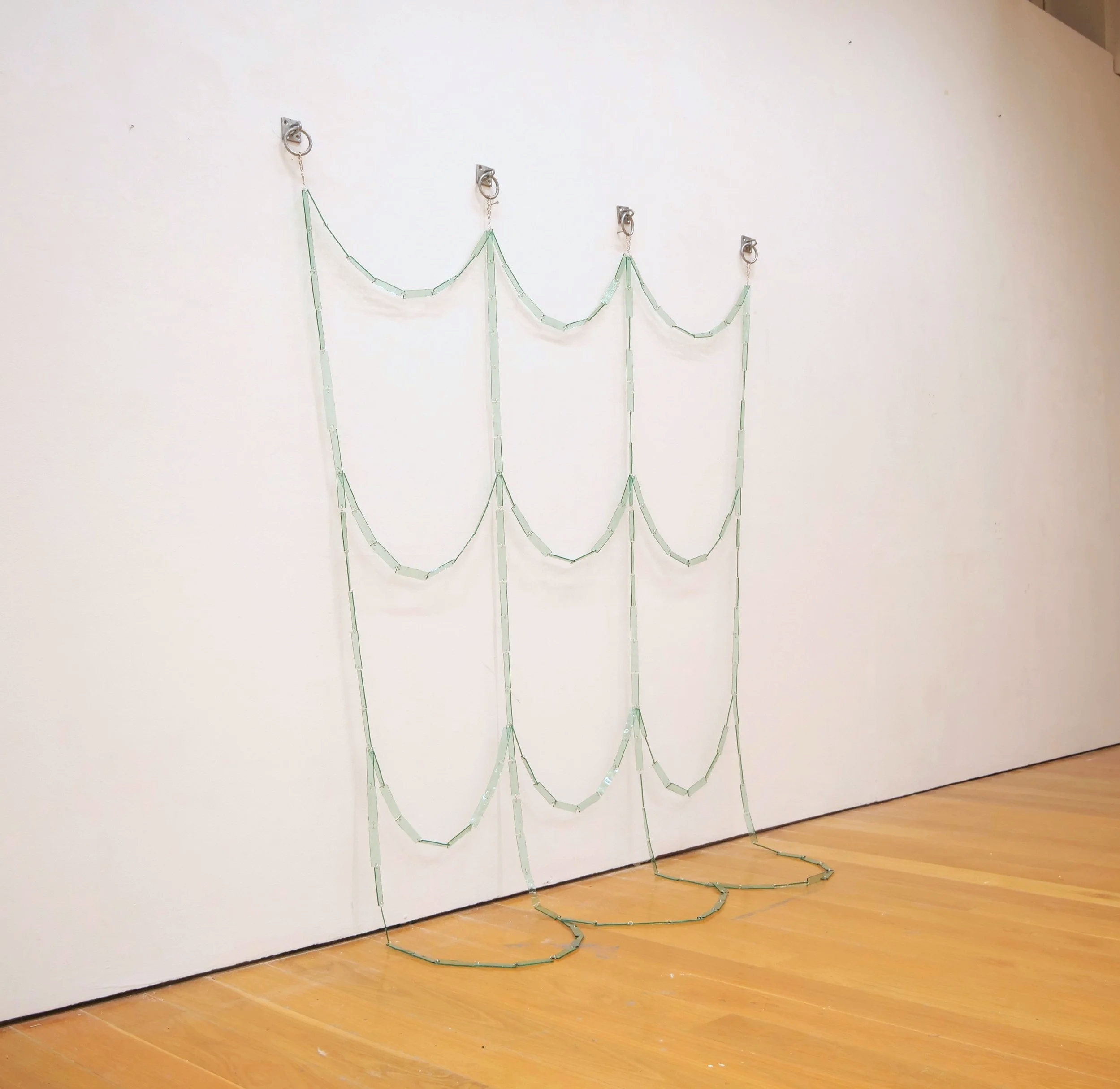 'Impractical Net, Sometimes Painful', 2026, glass, steel, Leeds 