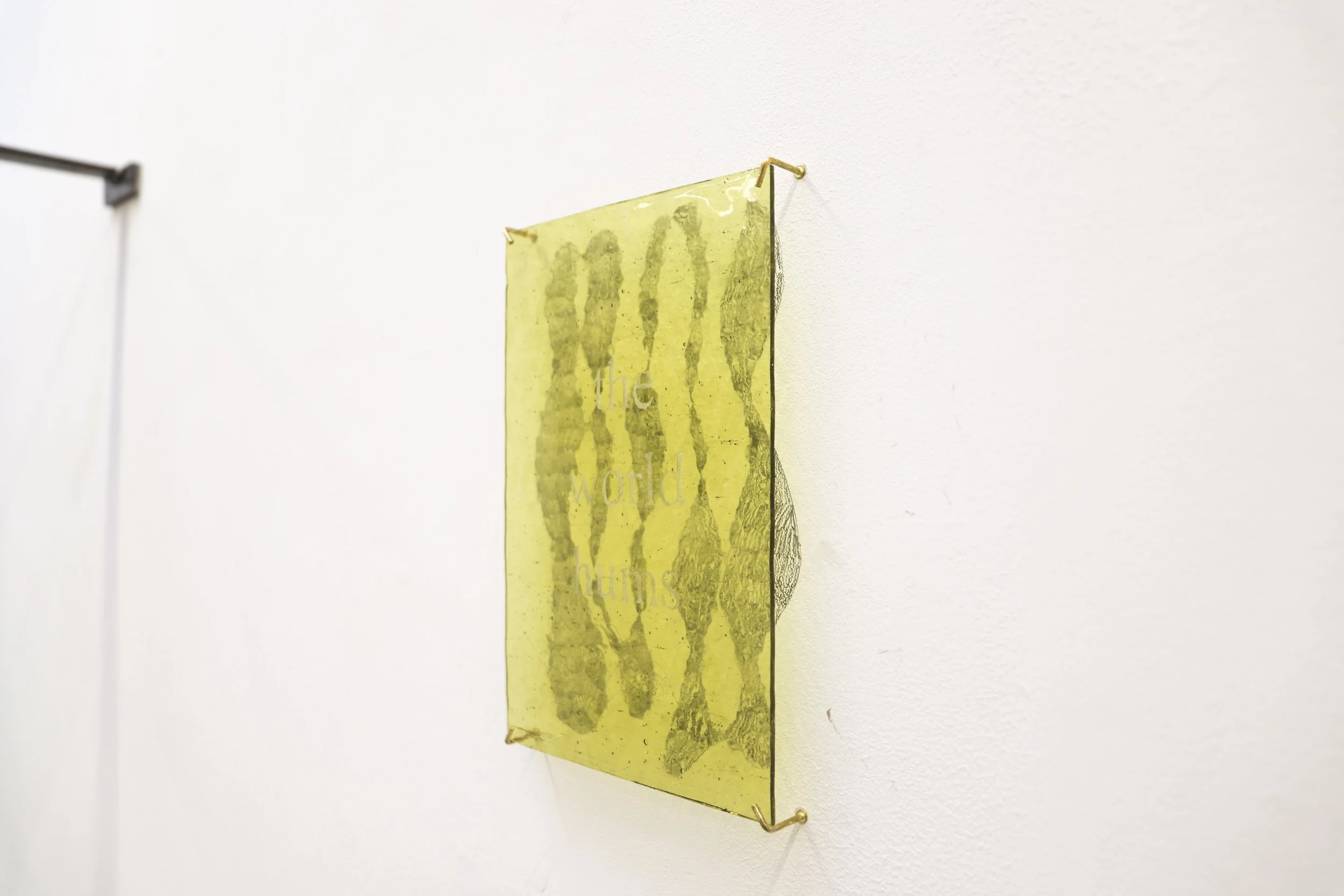 Glass with wall drawing