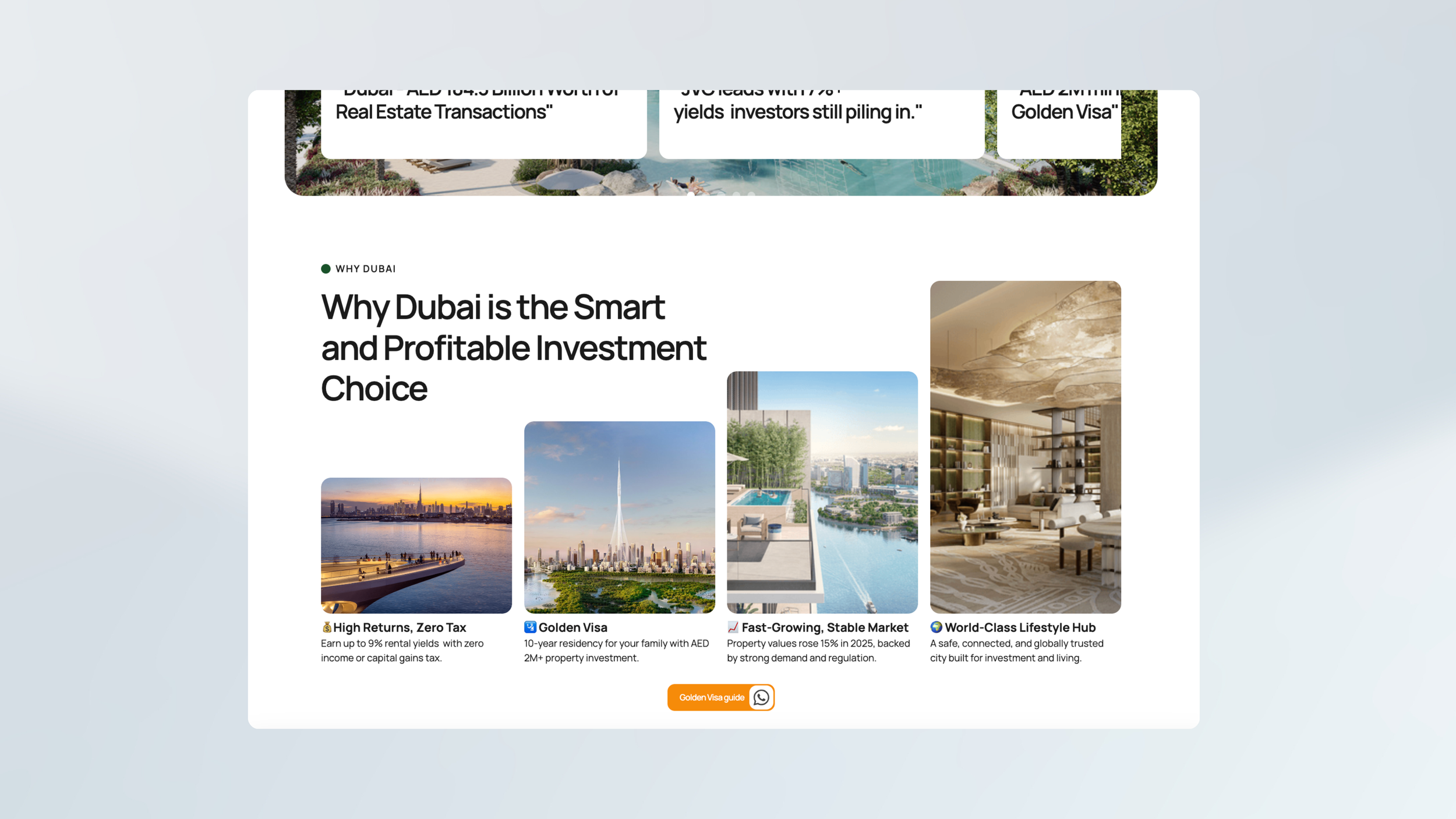 The entire website was custom-built in Webflow, with a flexible CMS that allows the team to update blogs, listings, and market insights independently. This ensured the platform could grow with the business while supporting SEO and future Google Ads c