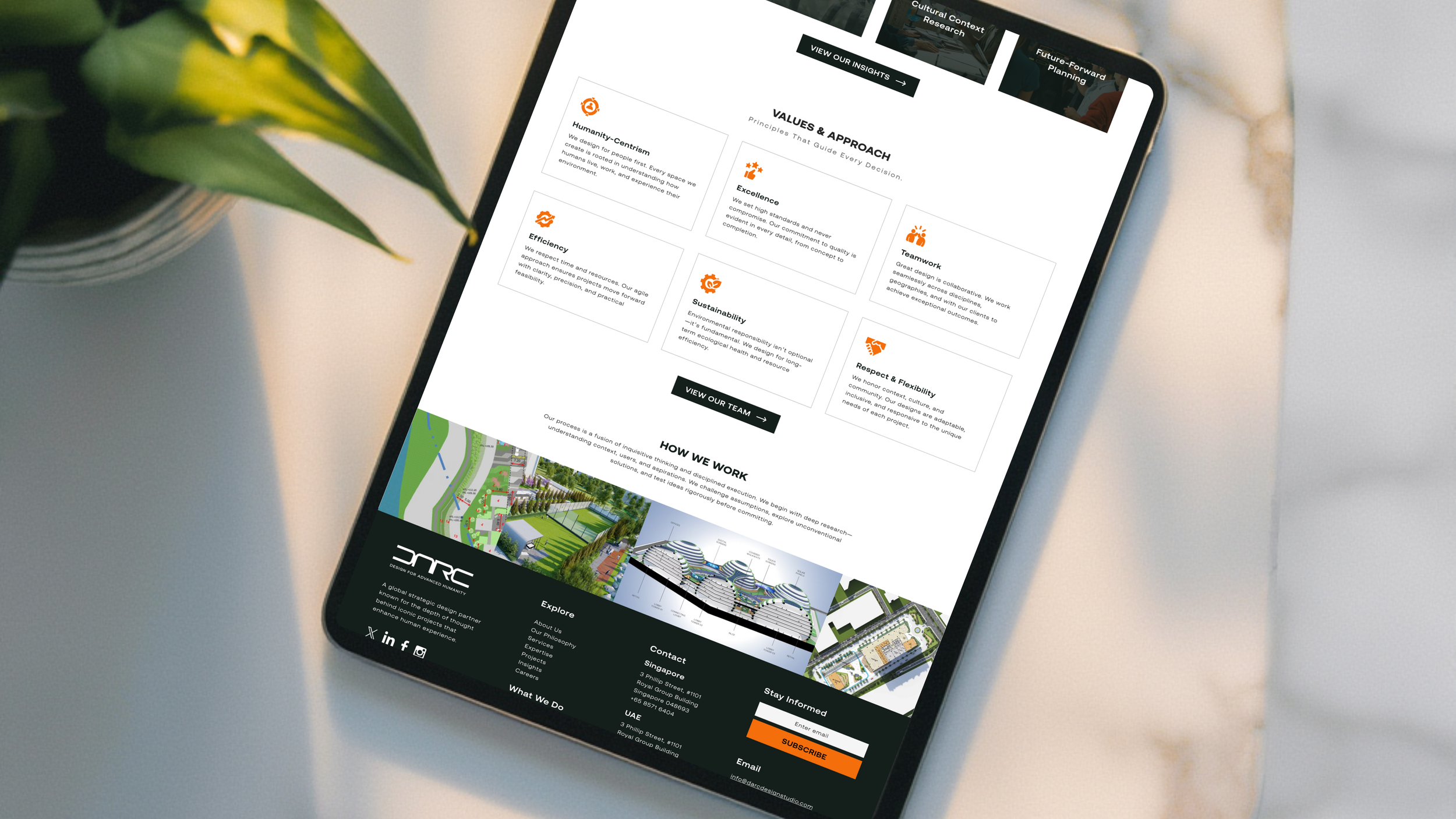 To bring the experience together, we introduced subtle micro-animations and an opening hero animation using an AI-generated video, created from DARC’s own project imagery.