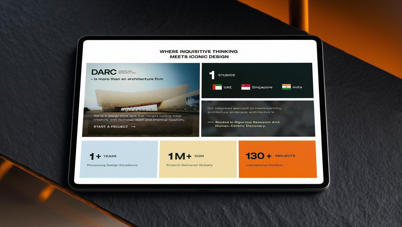 DARC approached us to redesign their website with a clear goal: elevate their digital presence without losing the weight and credibility of an established architecture practice. They didn’t want to look like a startup. They wanted a modern, confident