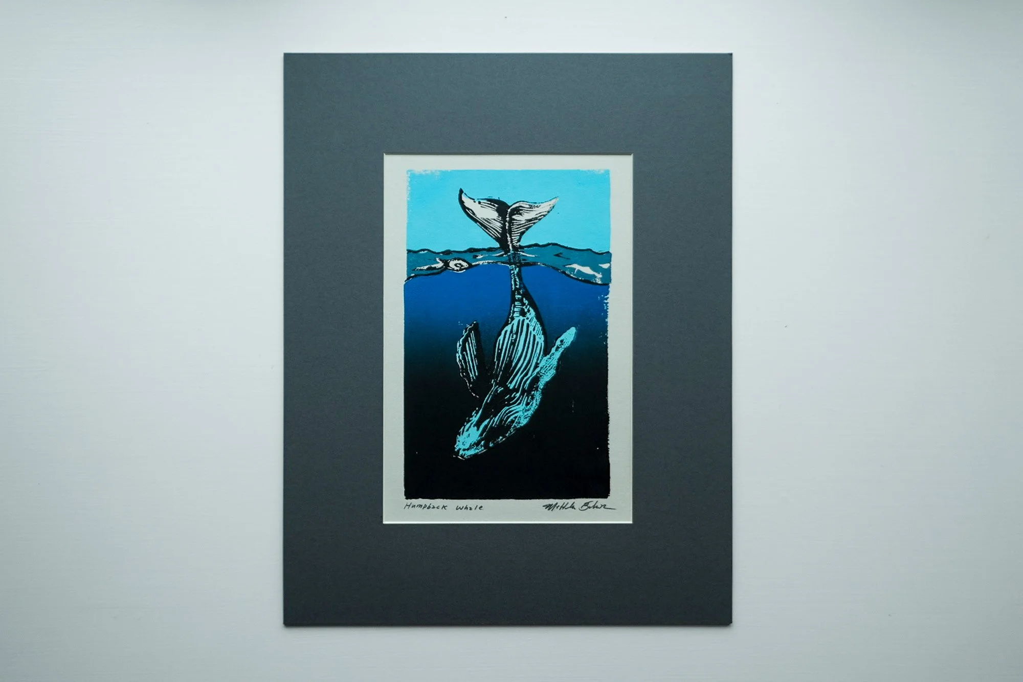Humpback Whale Linocut Print
