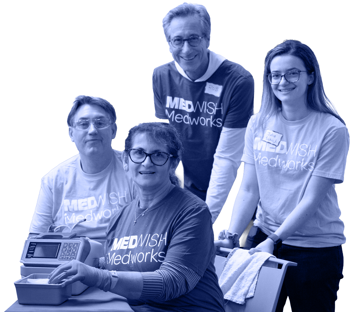 Group of volunteers at a table