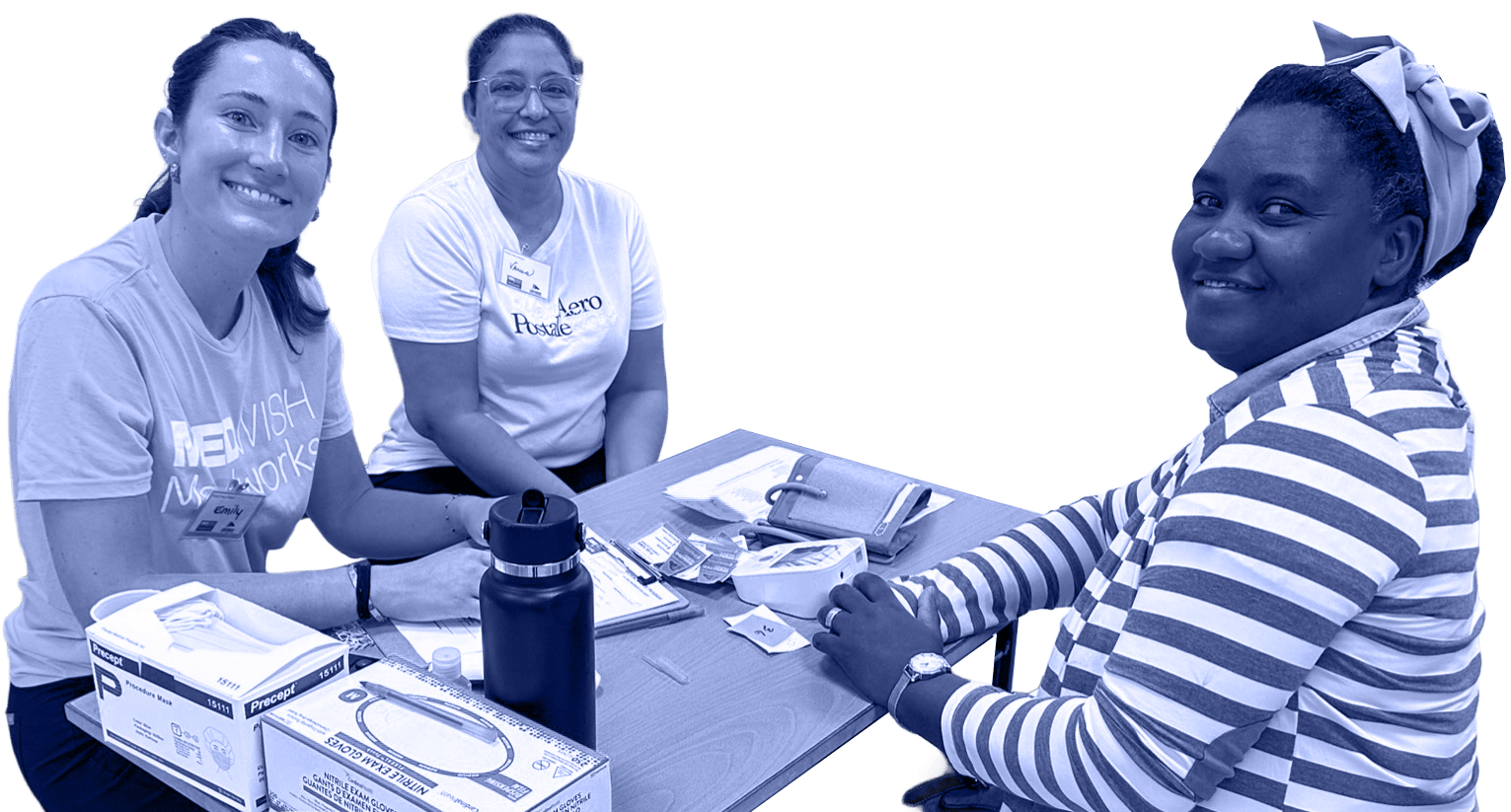 MedWish Medworks volunteers meet with a woman in Honduras