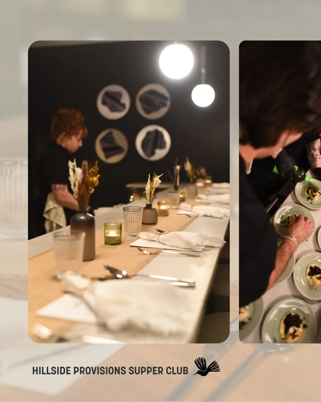 Hillside Supper Club is a fun way to meet and experience Hillside Provisions prior to opening! Hit us up to host or attend a ticketed event of various guest counts.