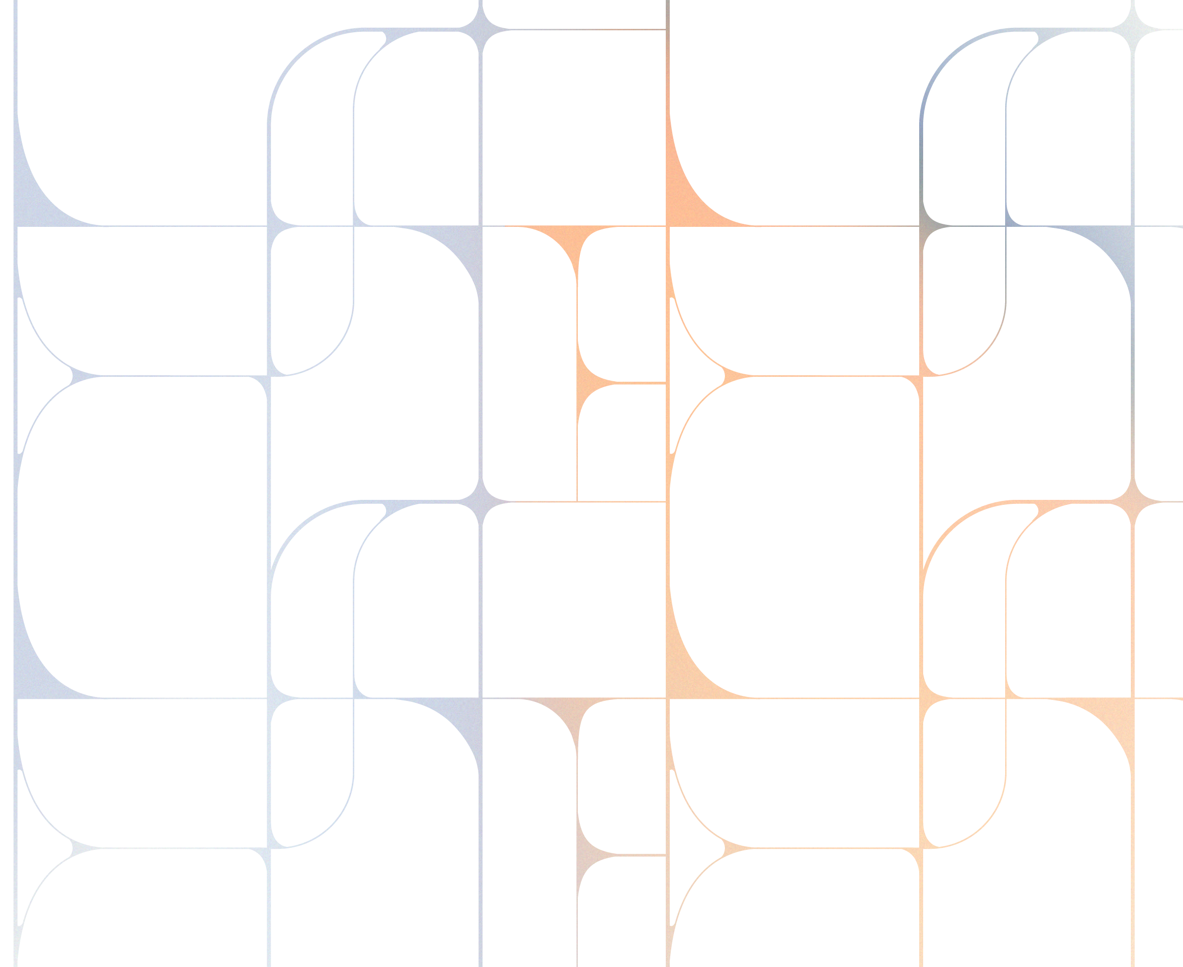 Abstract digital art with blocks of blue, purple, orange, and brown colors arranged in a mosaic pattern.