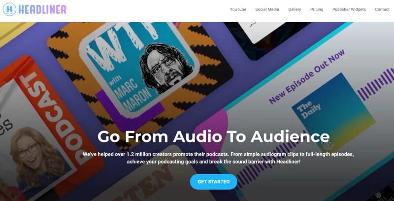 Screenshot der Webseite Headliner.