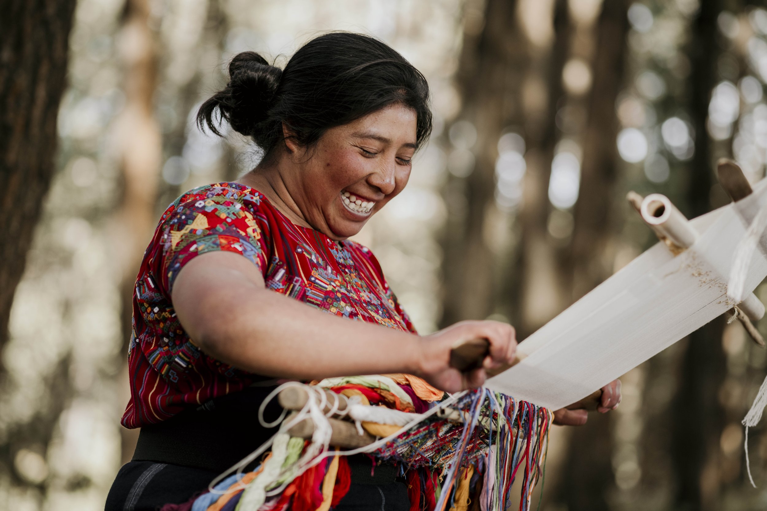 Guatemalan Backstrap Loom Weaver