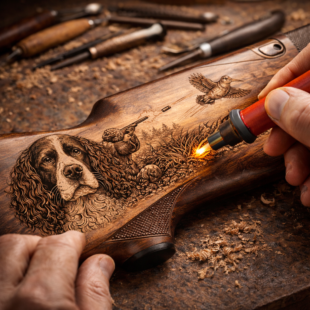 Gravure artisanale sur crosse de fusil.png