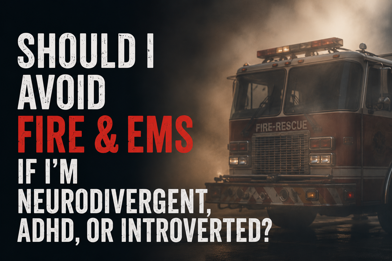 Should I Avoid Fire &amp; EMS if I’m Neurodivergent, ADHD, or Introverted?