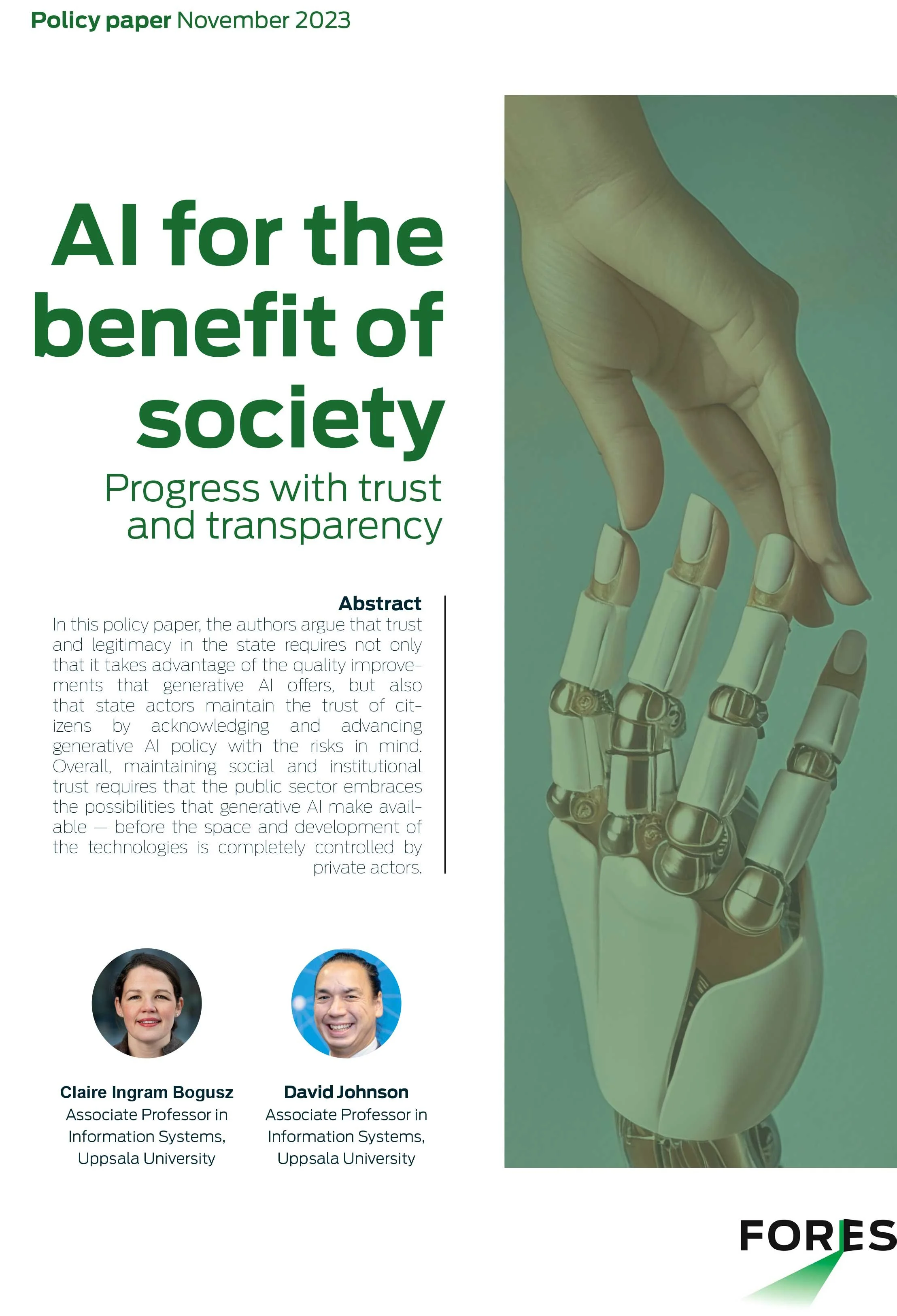 AI for the benefit of society