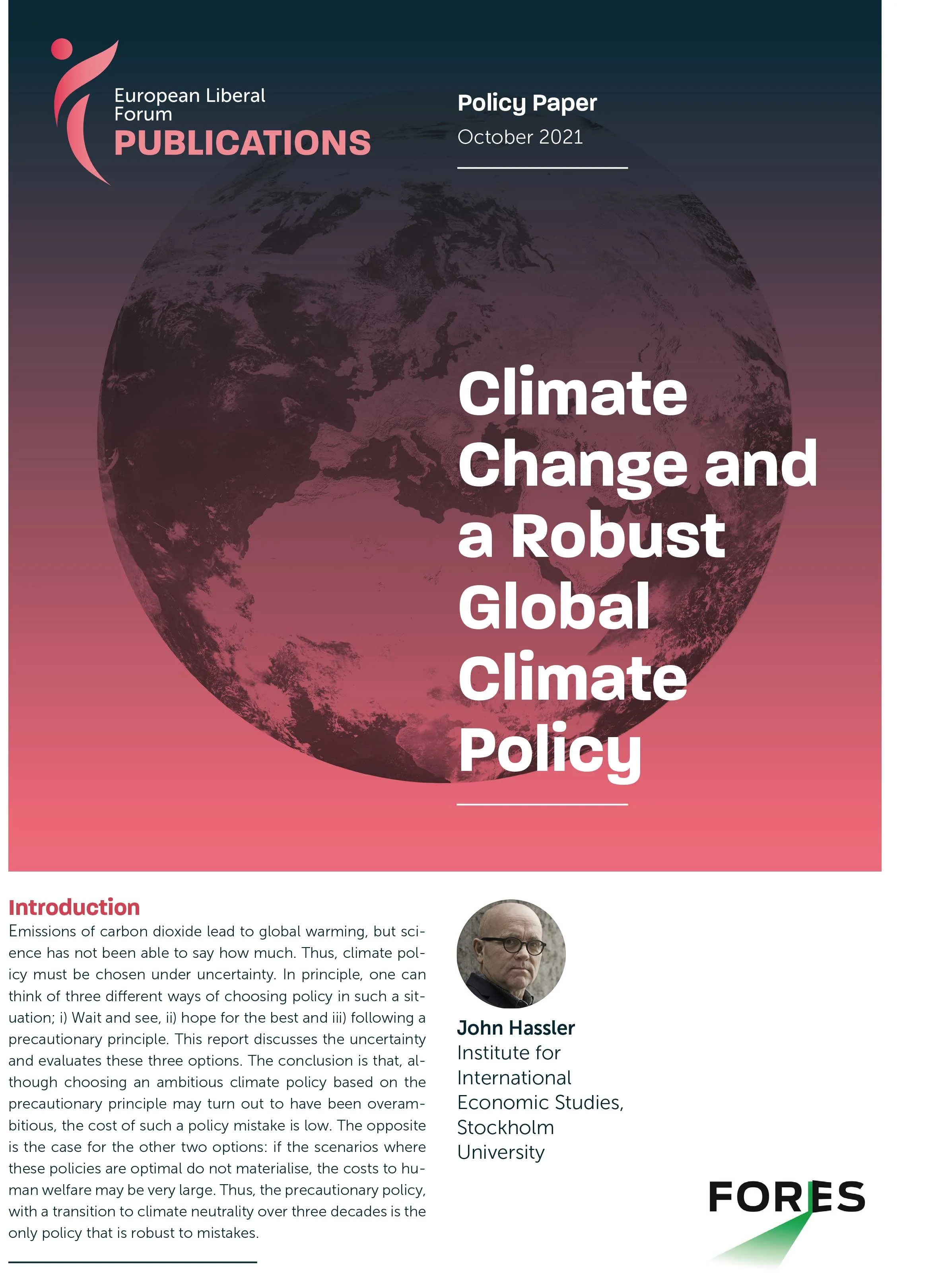 Climate Change and a Robust Global Climate Policy